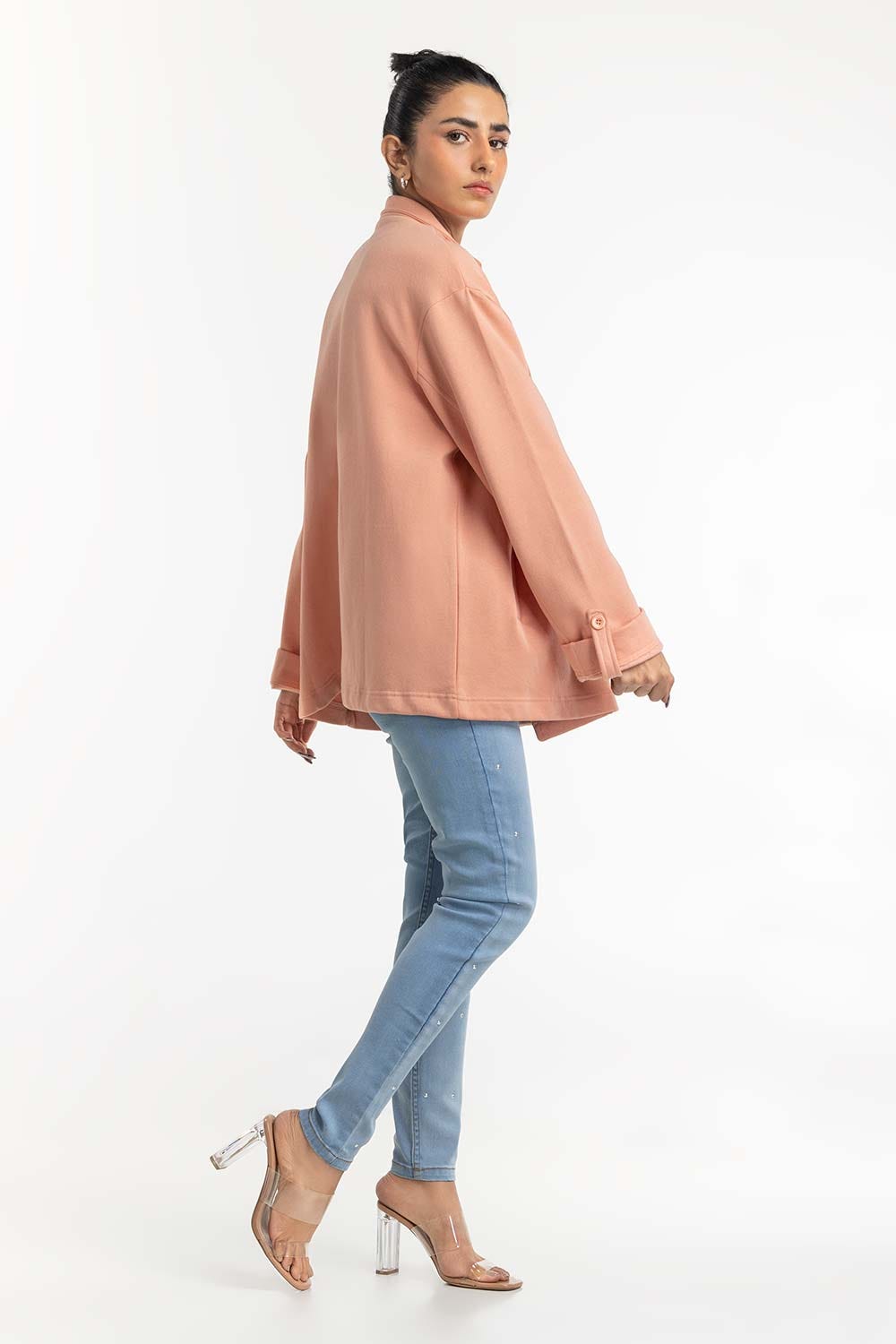 Peach Sweatshirt Blazer 224-212-061