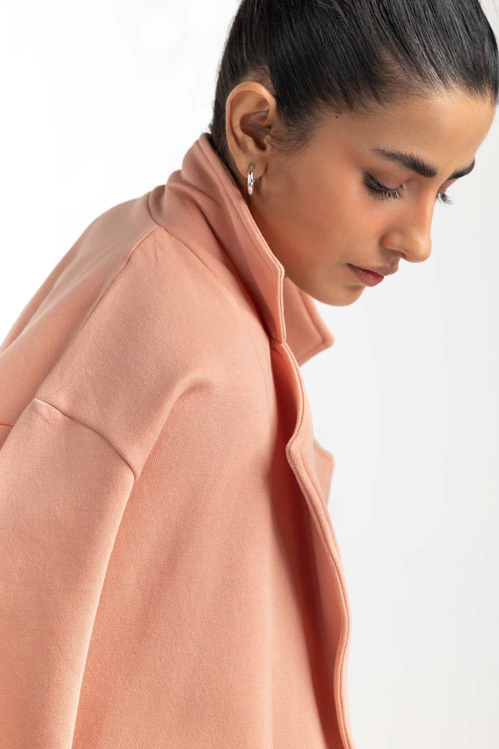 Peach Sweatshirt Blazer 224-212-061