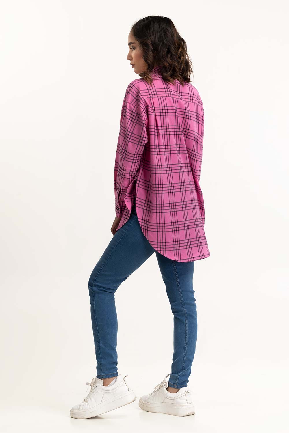 Pink And Black Casual Shirt 224-217-009