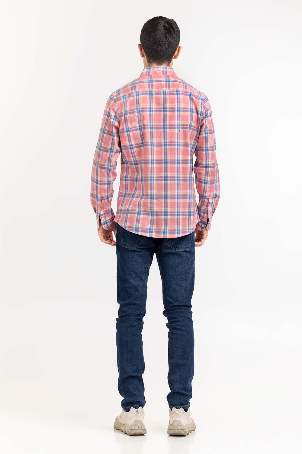 Pink Blue Checkered Casual Shirt CS-YD22-023