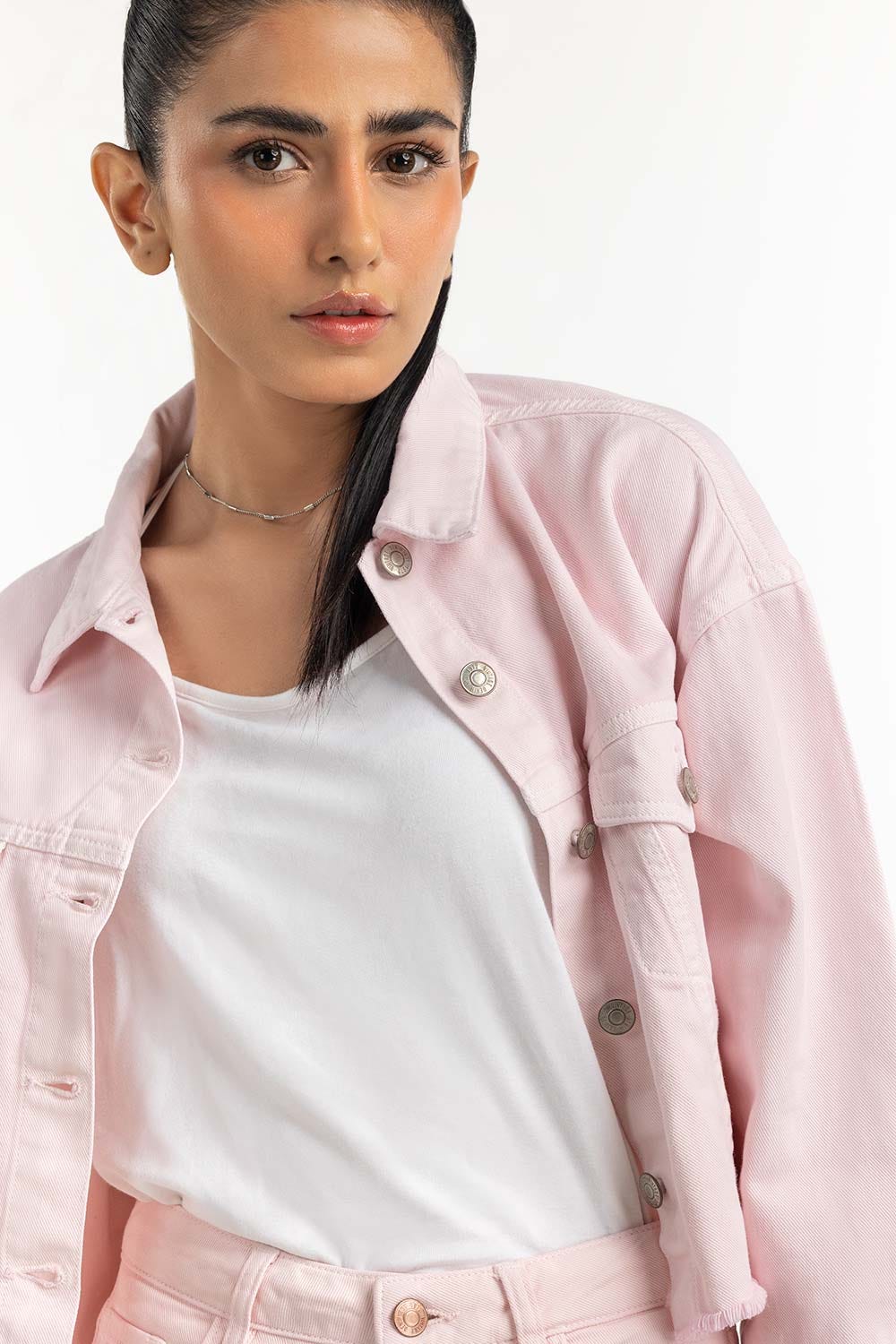 Pink Denim Jacket 224-210-043