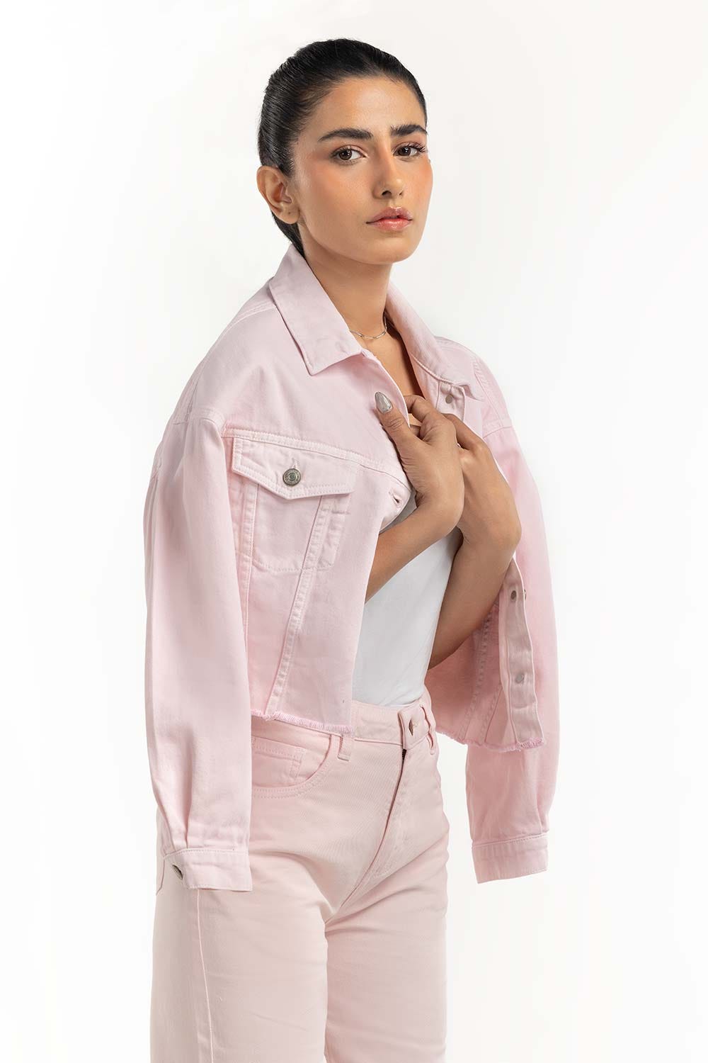 Pink Denim Jacket 224-210-043