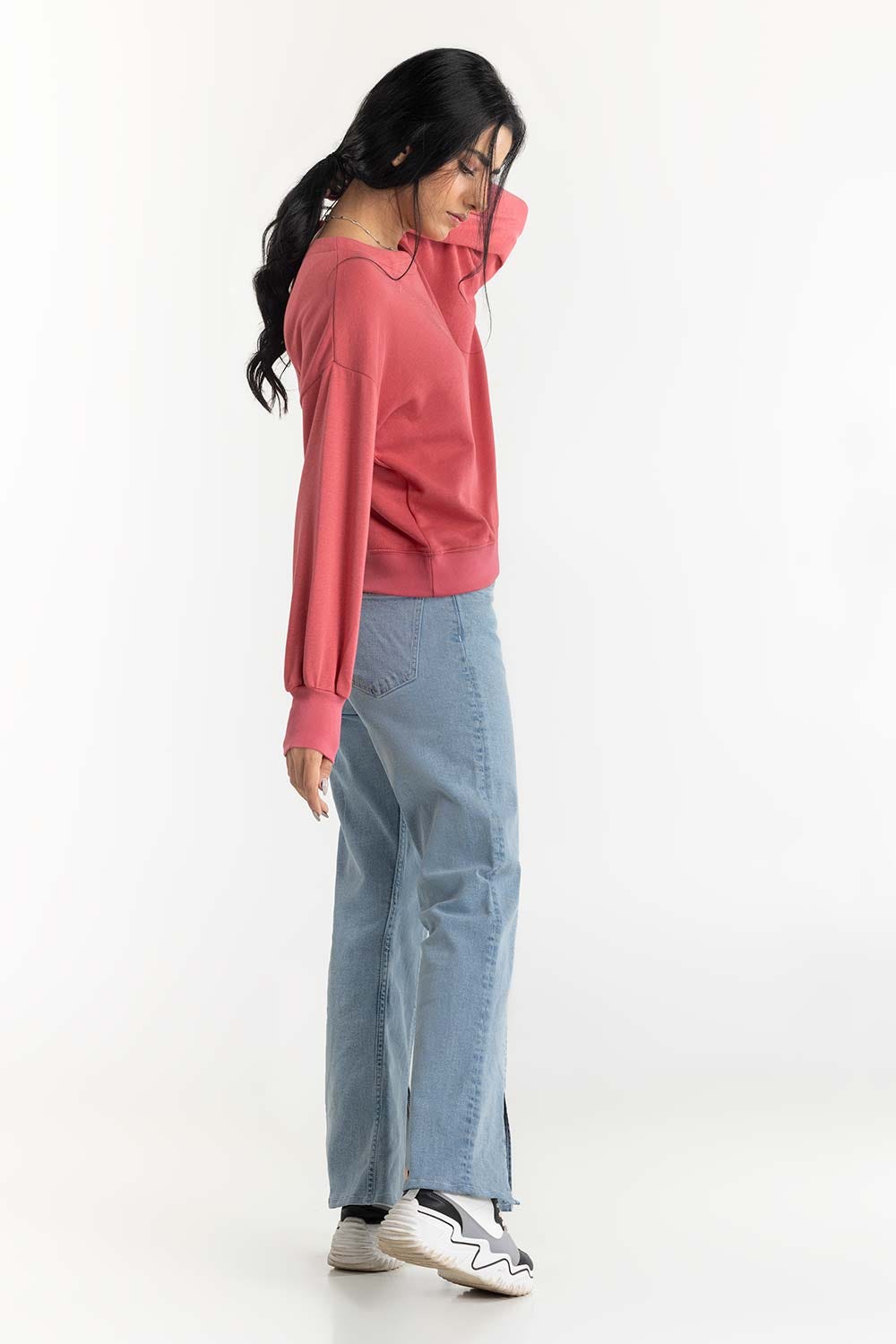 Pink Embroidered Sweatshirt 224-212-060