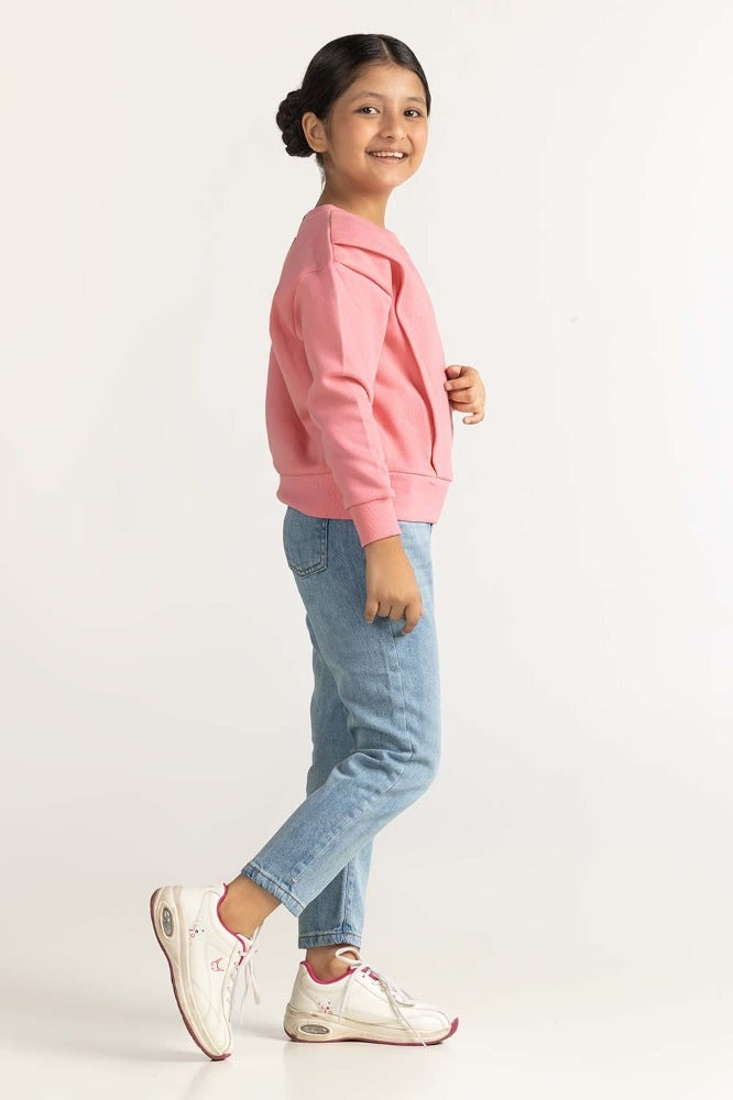 Pink Embroidered Sweatshirt 224-412-005