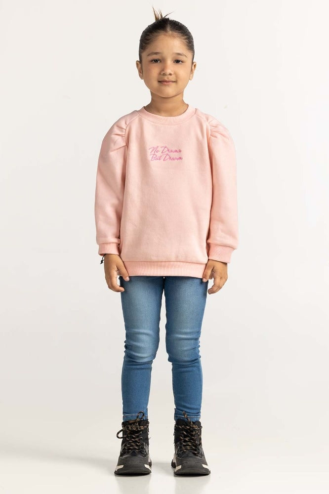 Pink Embroidered Sweatshirt 224-612-008