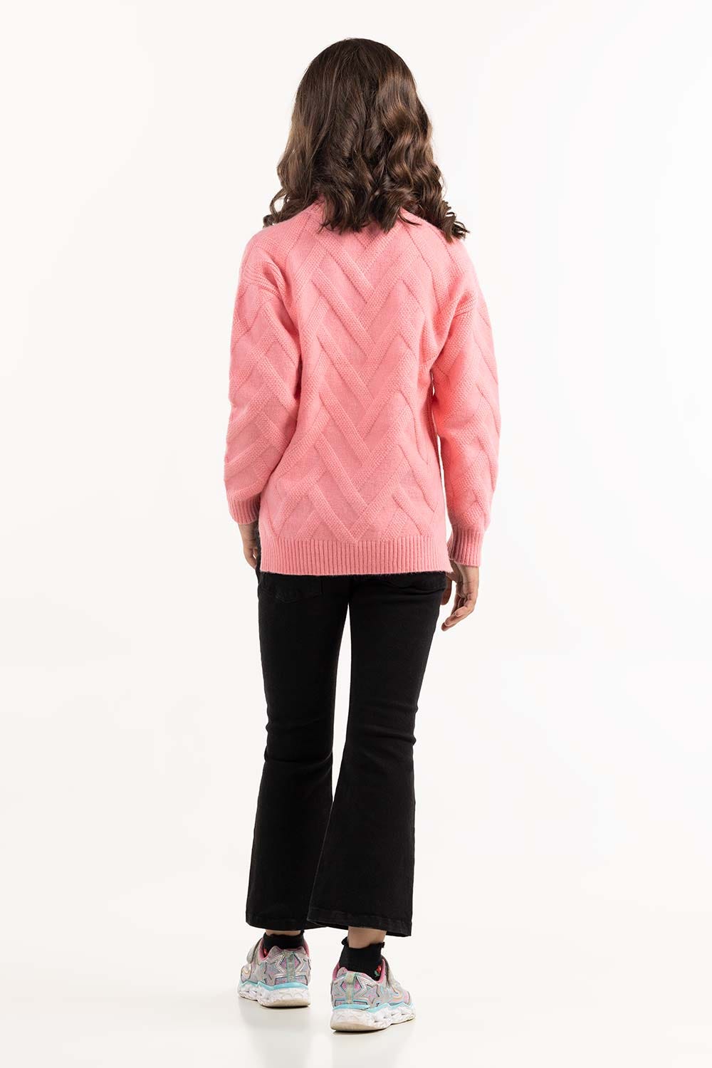 Junior Girl Pink Knit Sweater 224-411-032