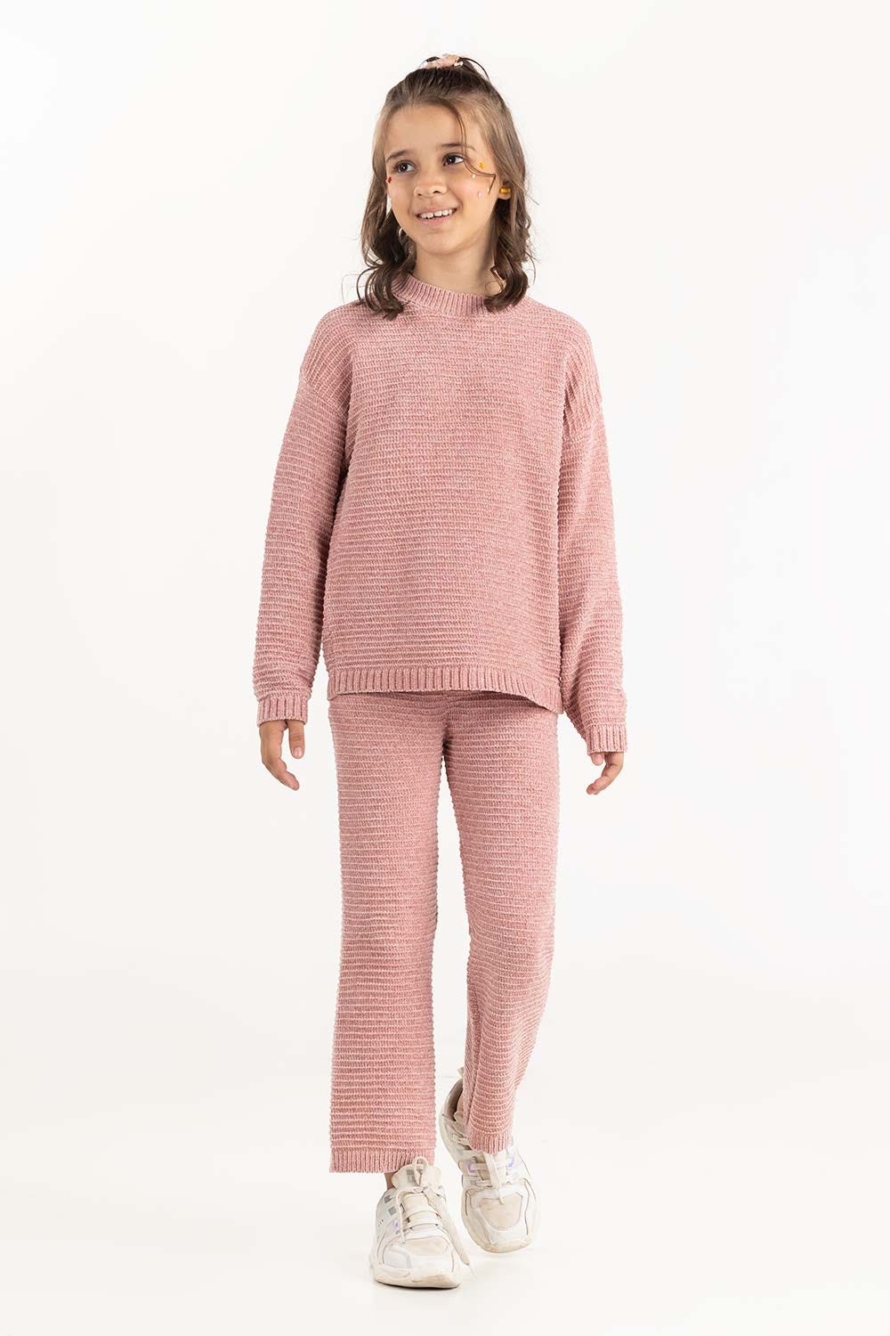 Junior Girl Pink Knit Sweater 224-416-307