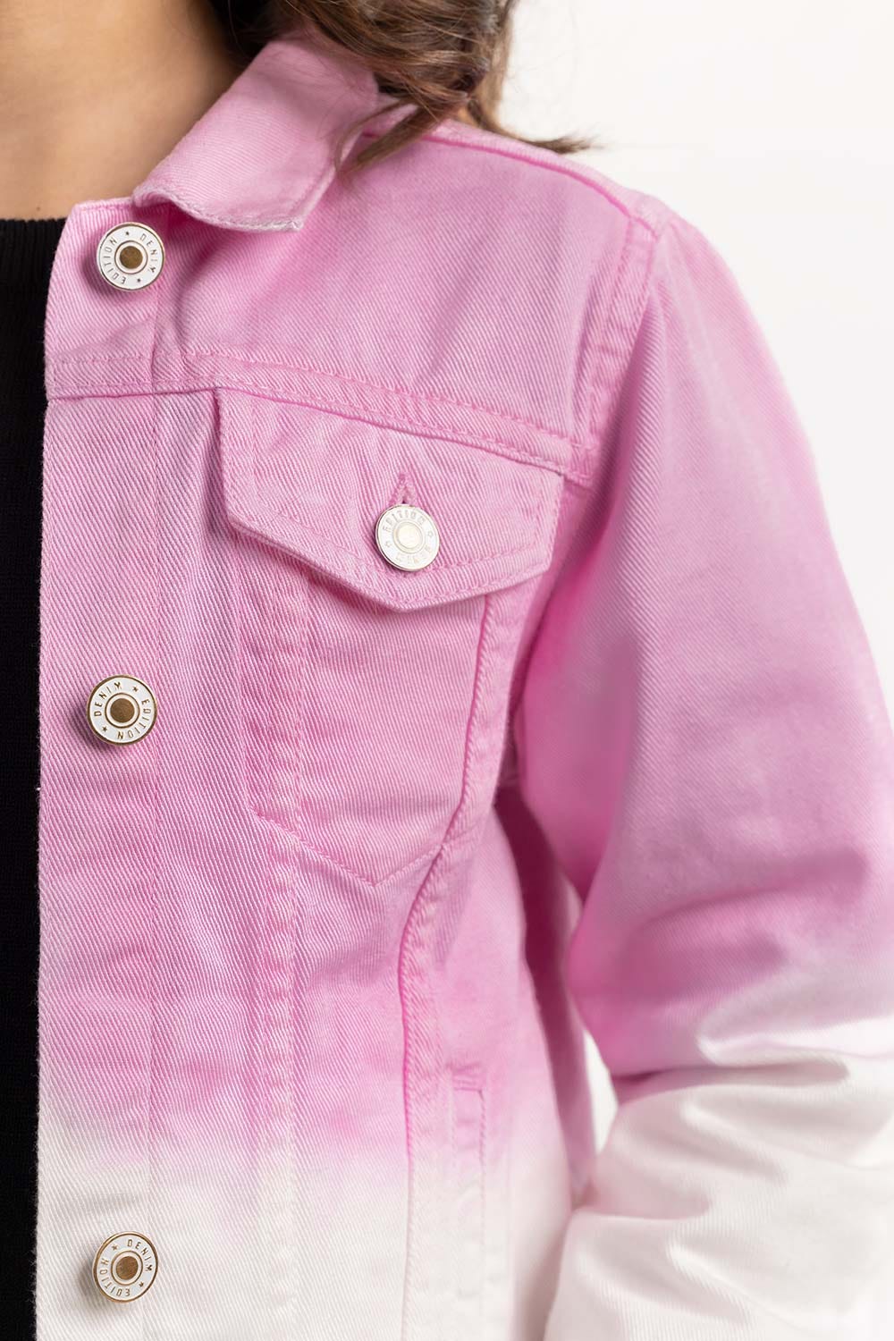 Junior Girl Pink Non Denim Jacket 224-410-048
