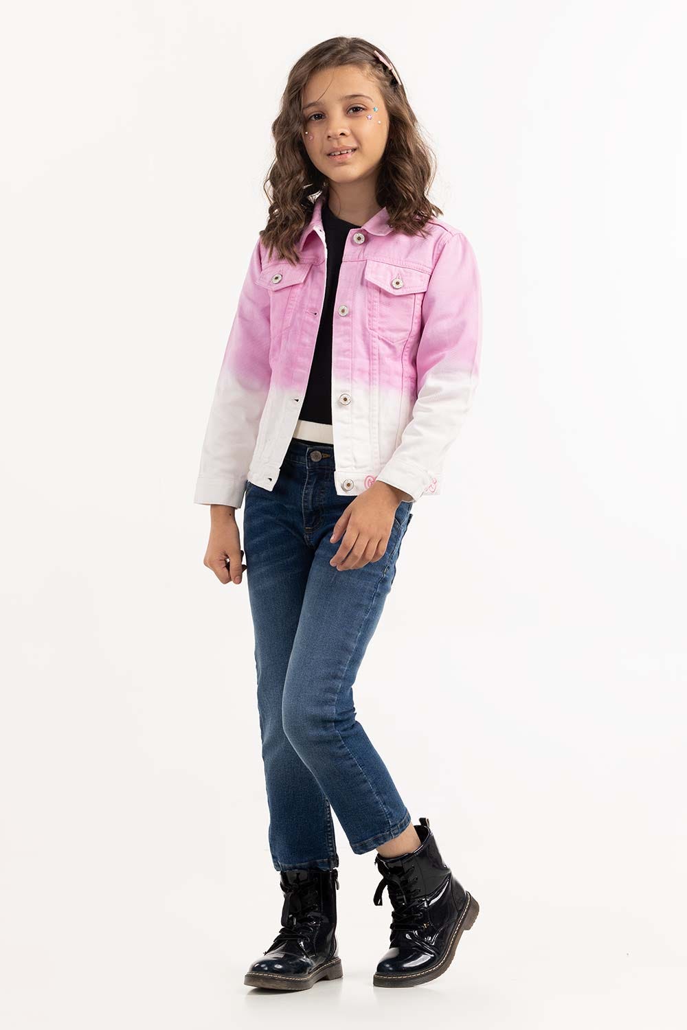 Junior Girl Pink Non Denim Jacket 224-410-048
