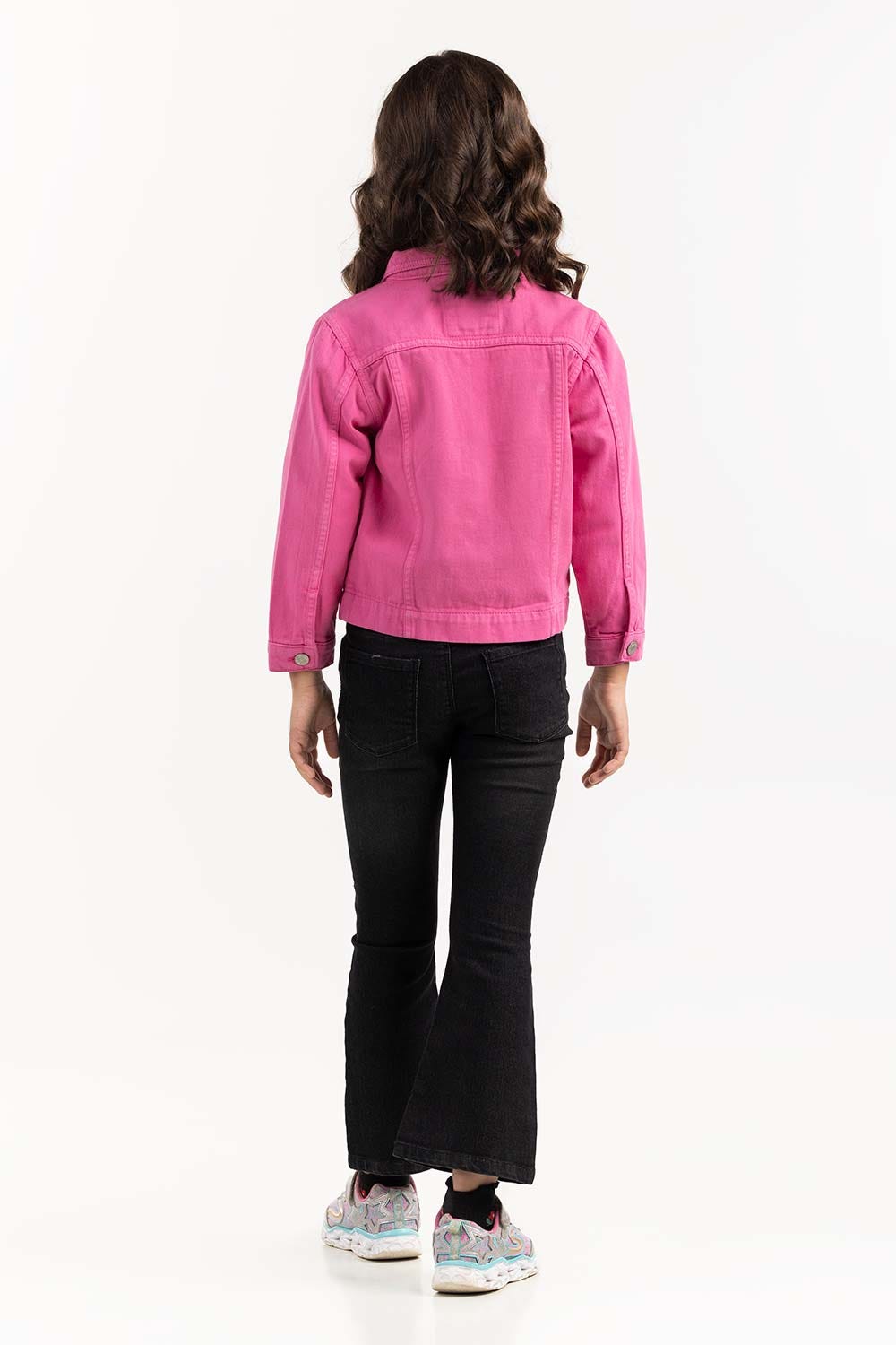 Girls Pink Non Denim Jacket 224-410-057