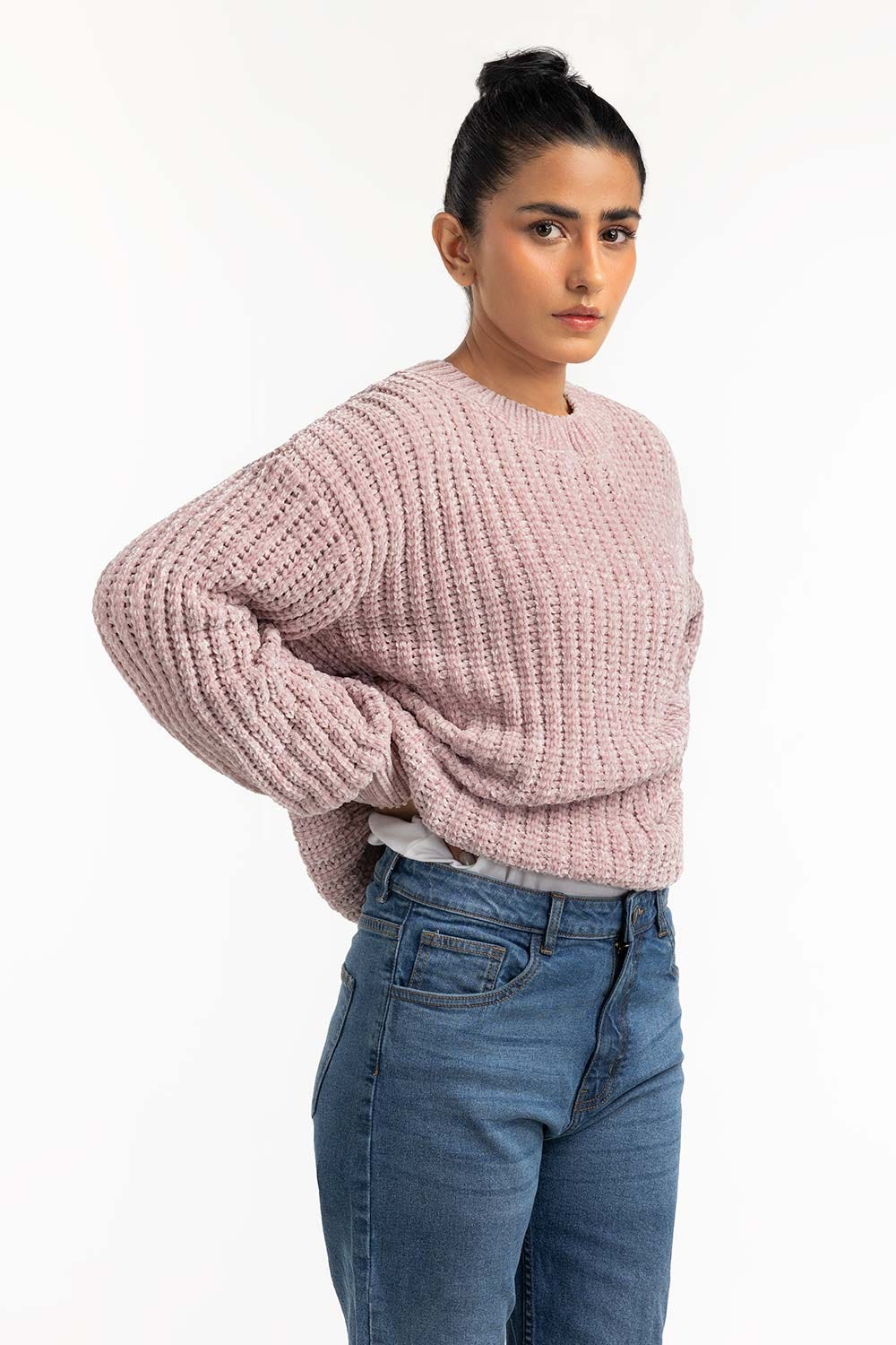 Pink Soft Knit Sweater 224-211-039