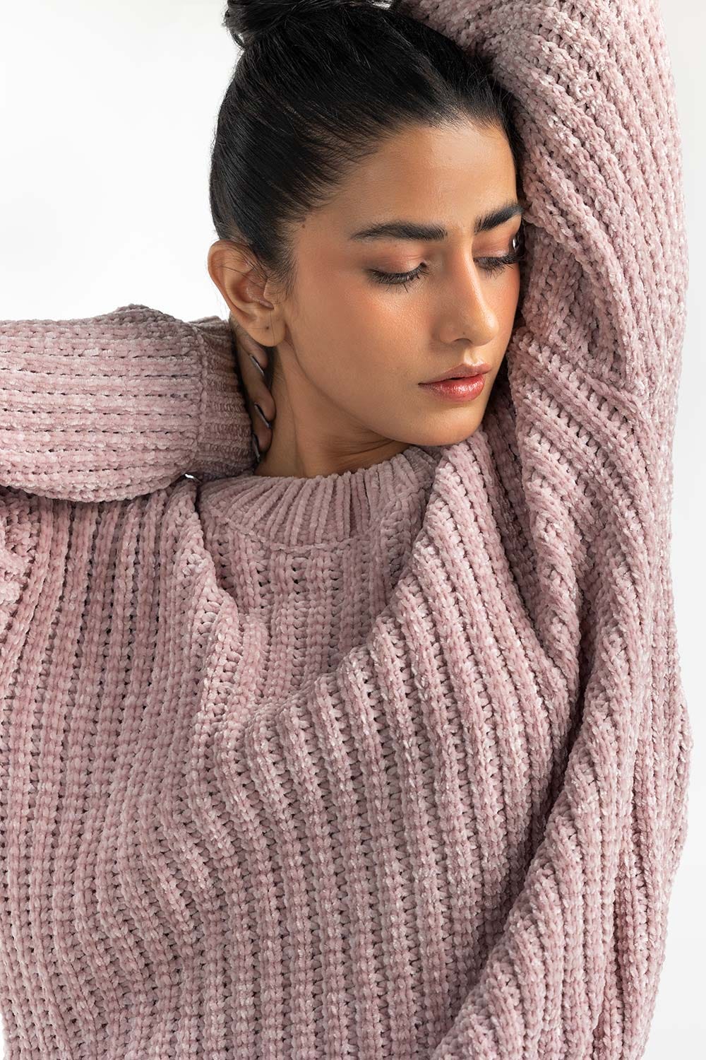 Pink Soft Knit Sweater 224-211-039