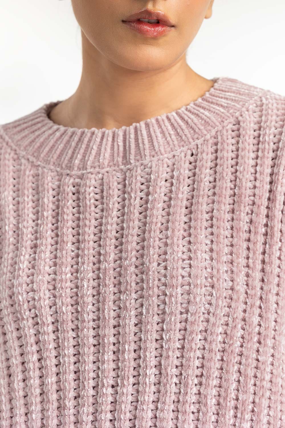 Pink Soft Knit Sweater 224-211-039
