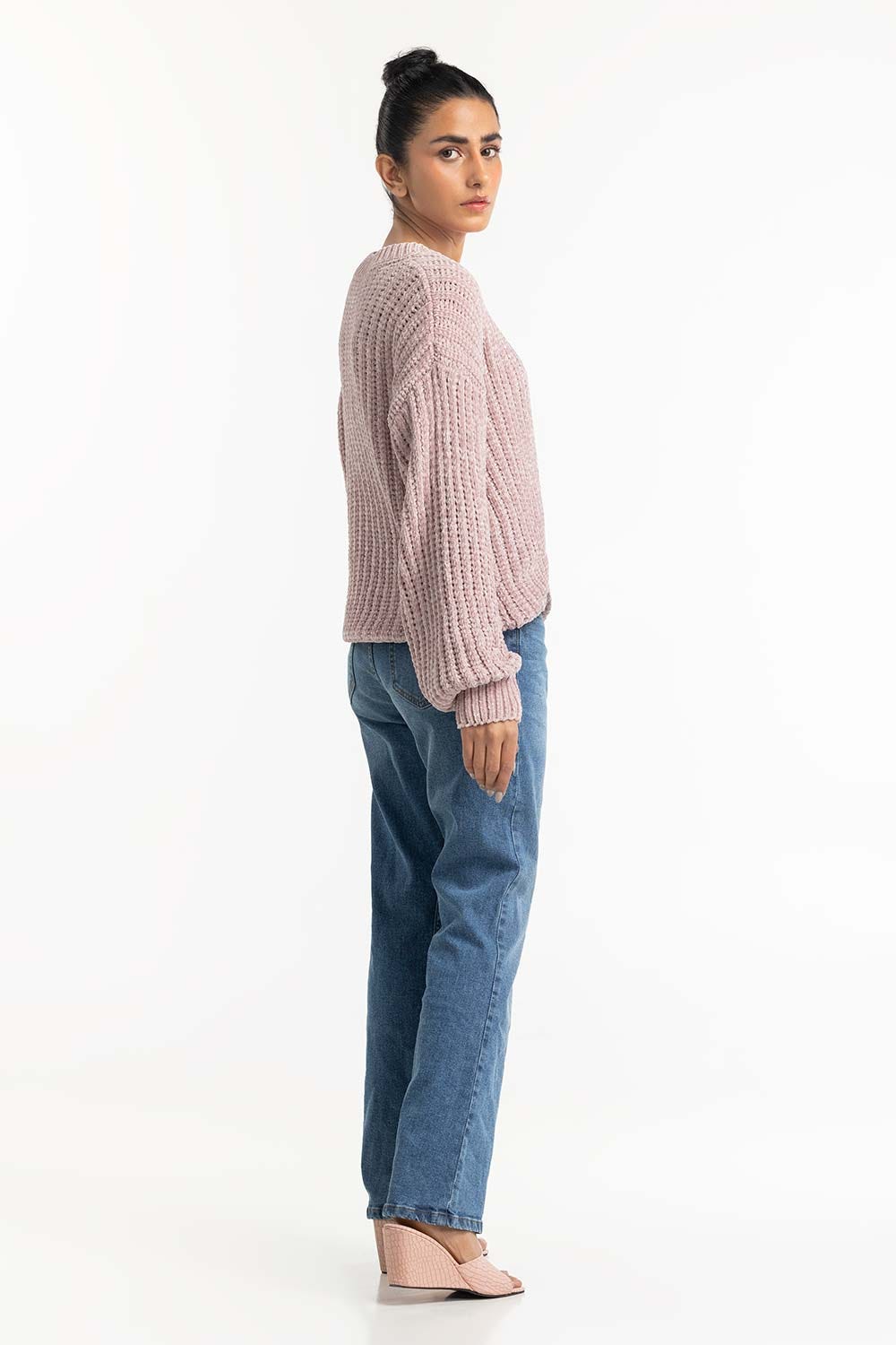 Pink Soft Knit Sweater 224-211-039