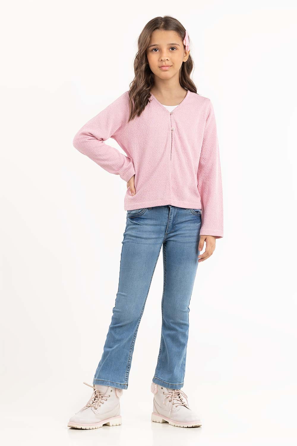 Girls Pink Top 224-413-005