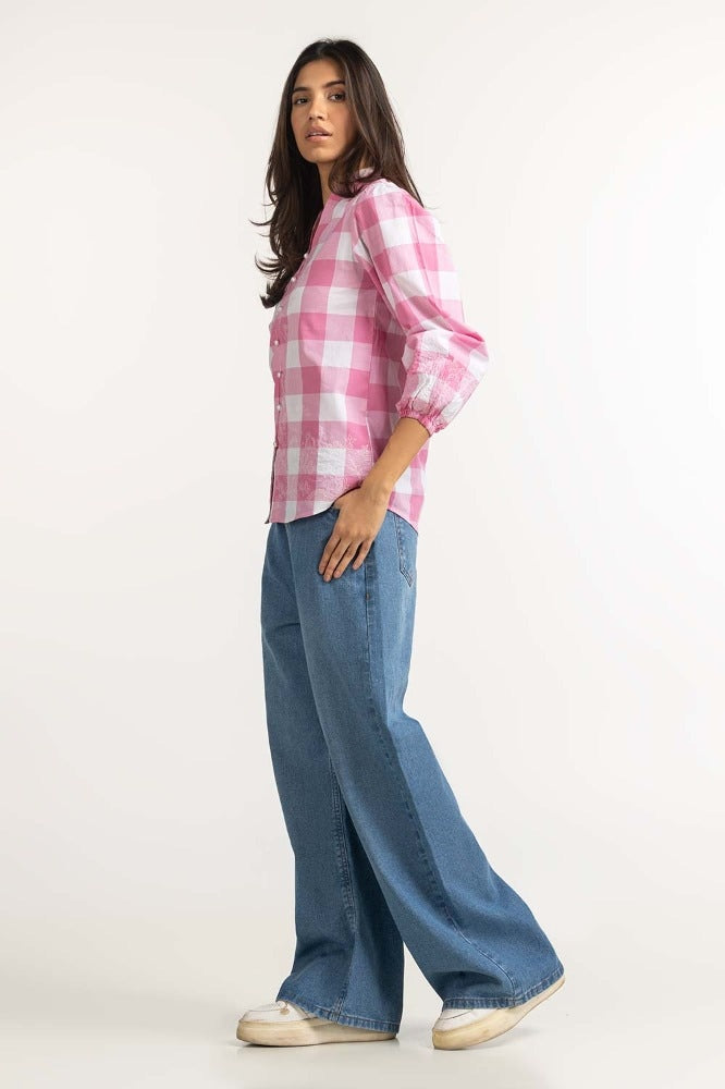 Pink White Basic Casual Shirt 231-217-016