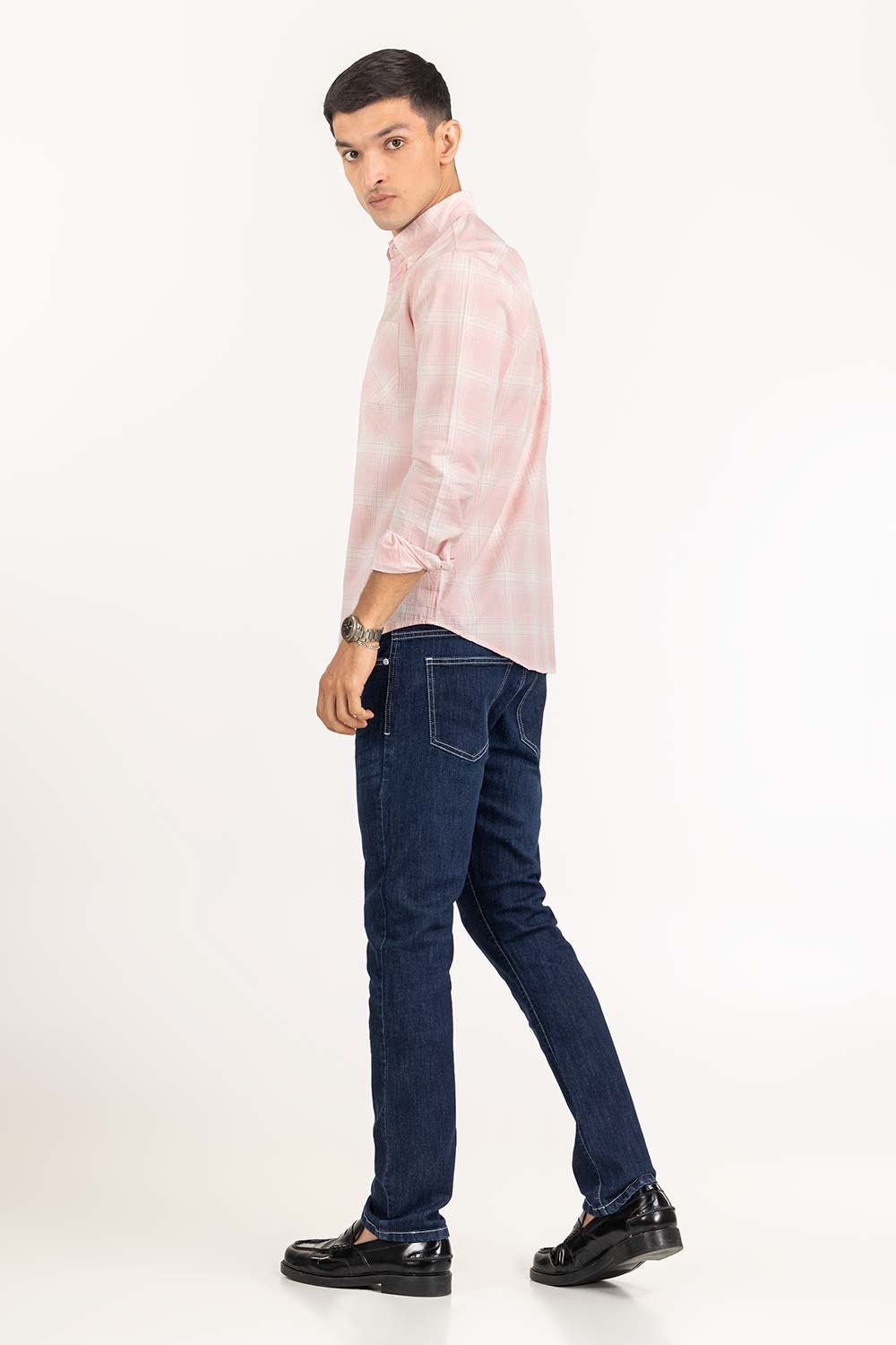 Pink White Checkered Casual Shirt CS-YD22-017