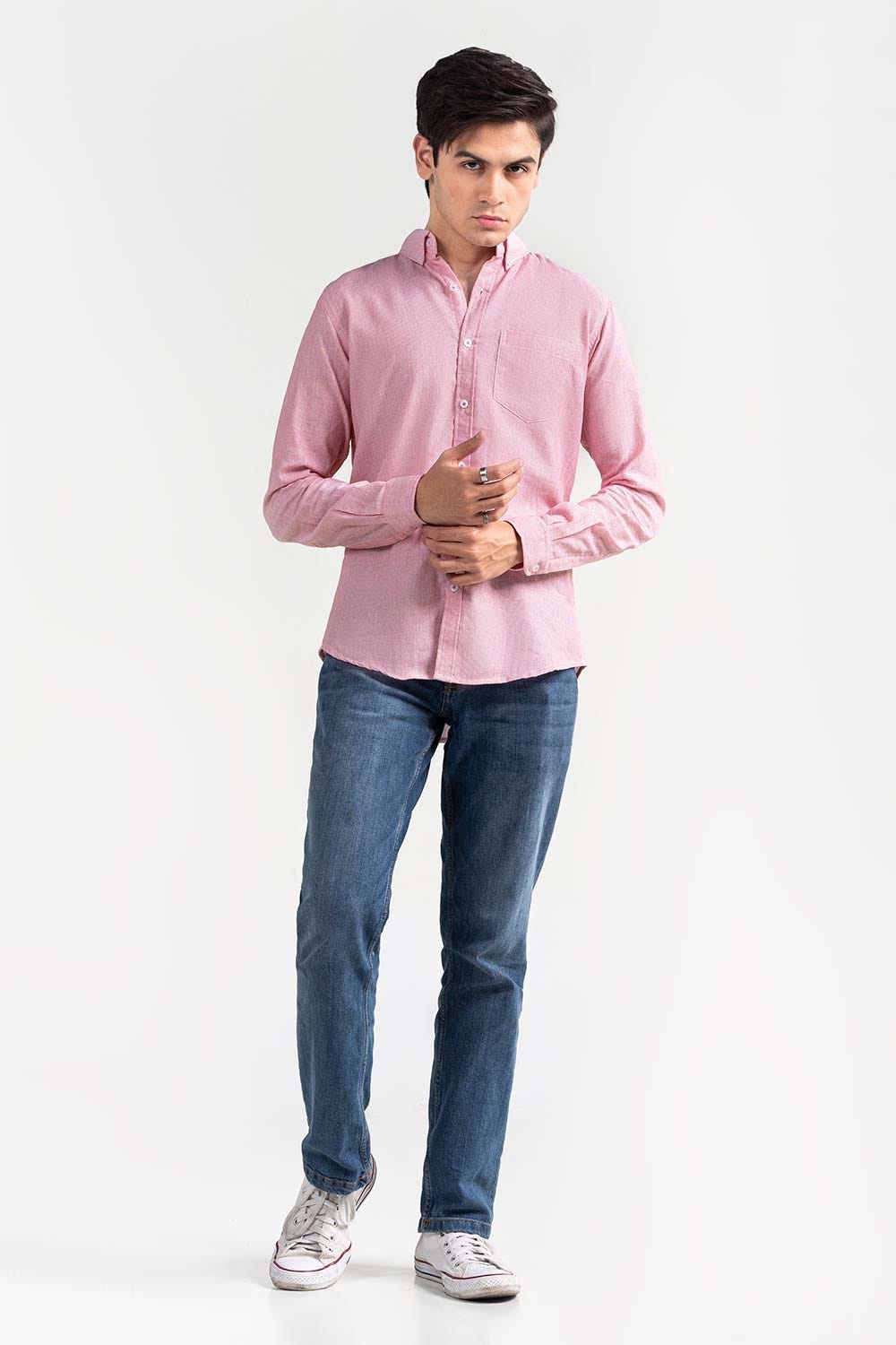Pink White Striped Casual Shirt CM-YD-2967 CS