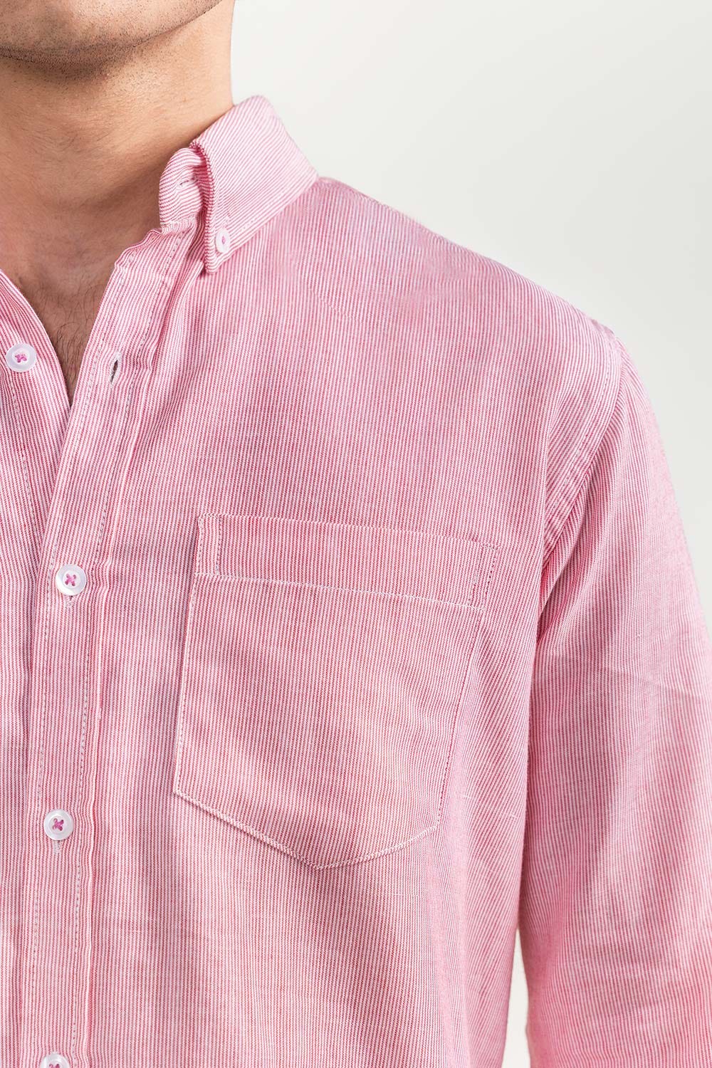 Pink White Striped Casual Shirt CM-YD-2967 CS