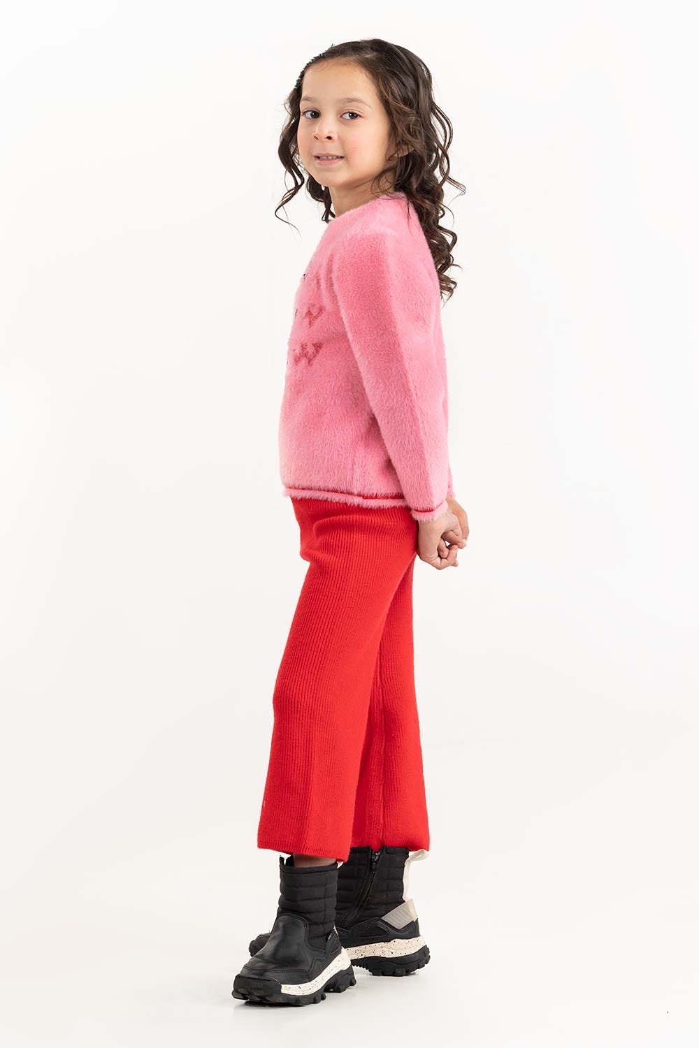 Toddler Girl Pink Wool Sweater 224-611-003