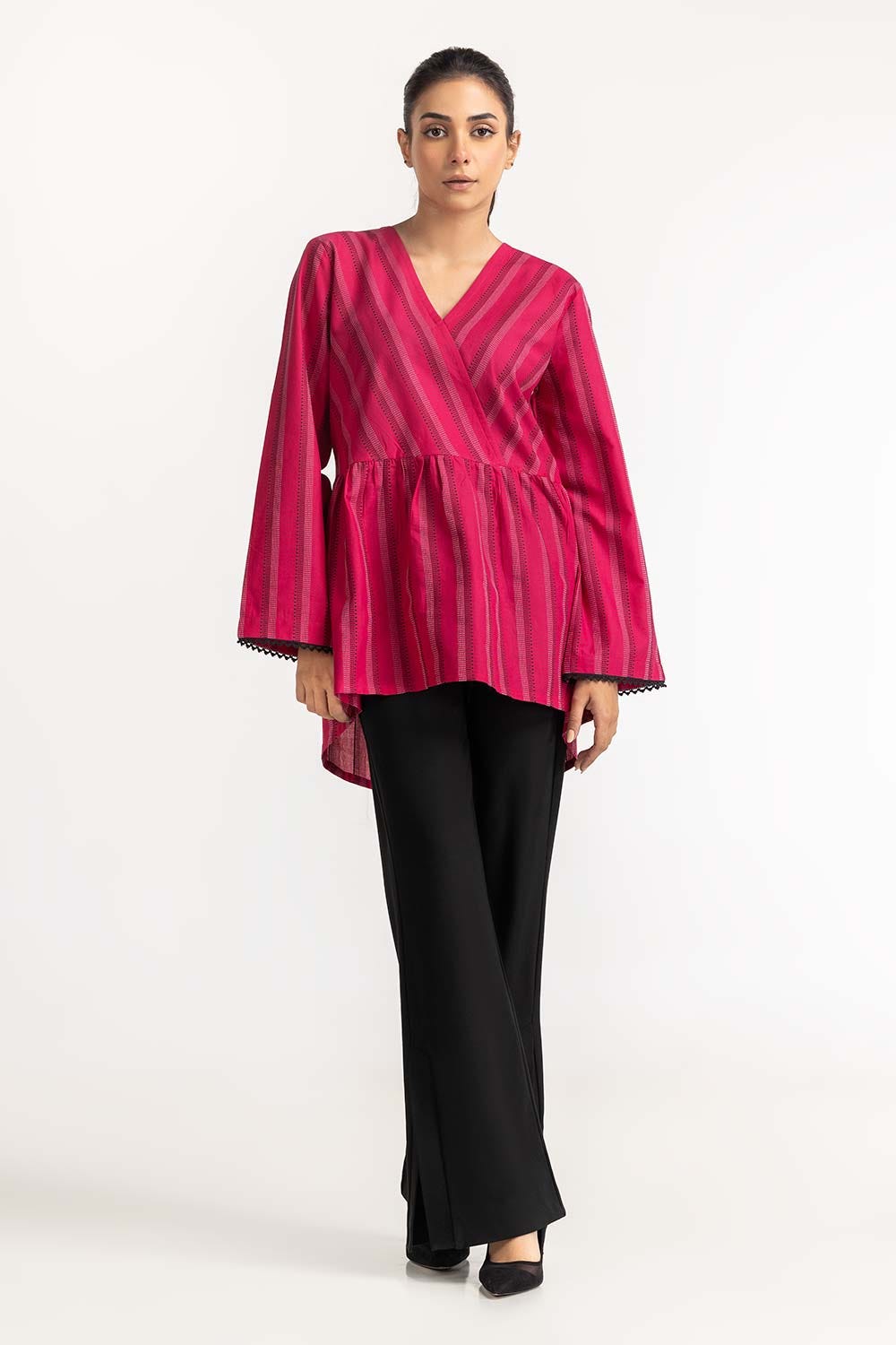 Pink Woven Blouse 231-217-046