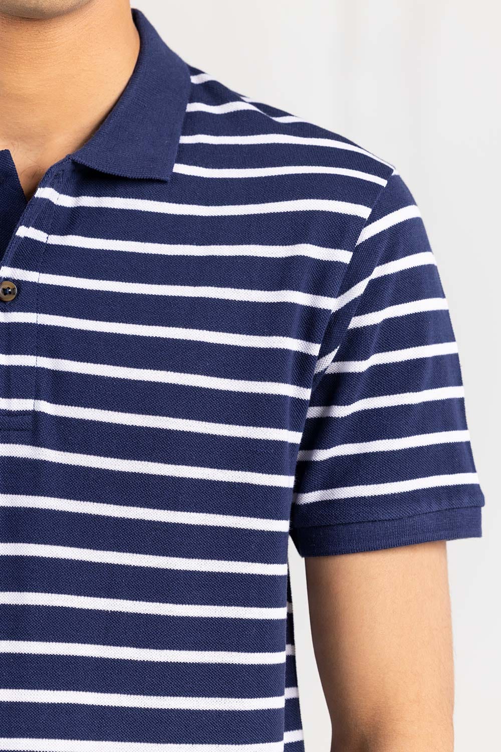 Navy-White Yarn Dyed Polo PKP-YD-D70