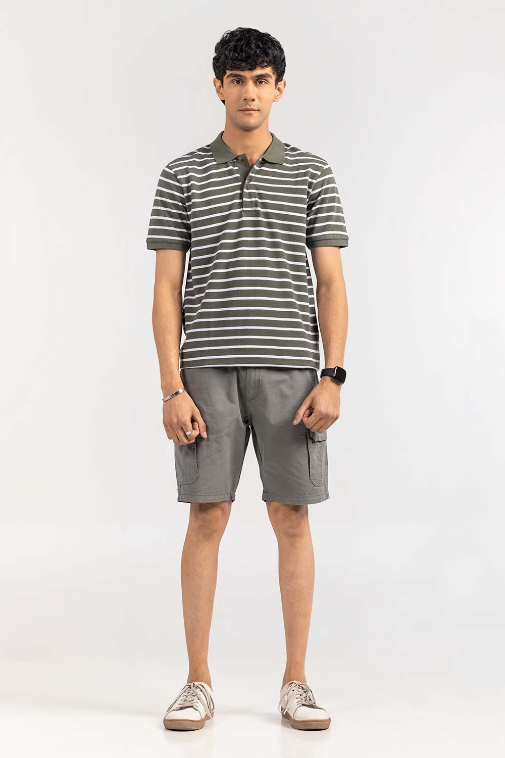 Green-White Yarn Dyed Polo PKP-YD-D71