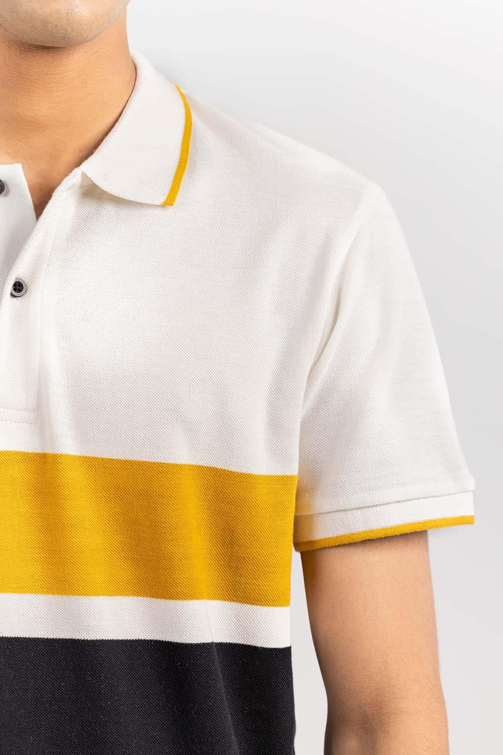 White Yarn Dyed Polo PKP-YD-D74