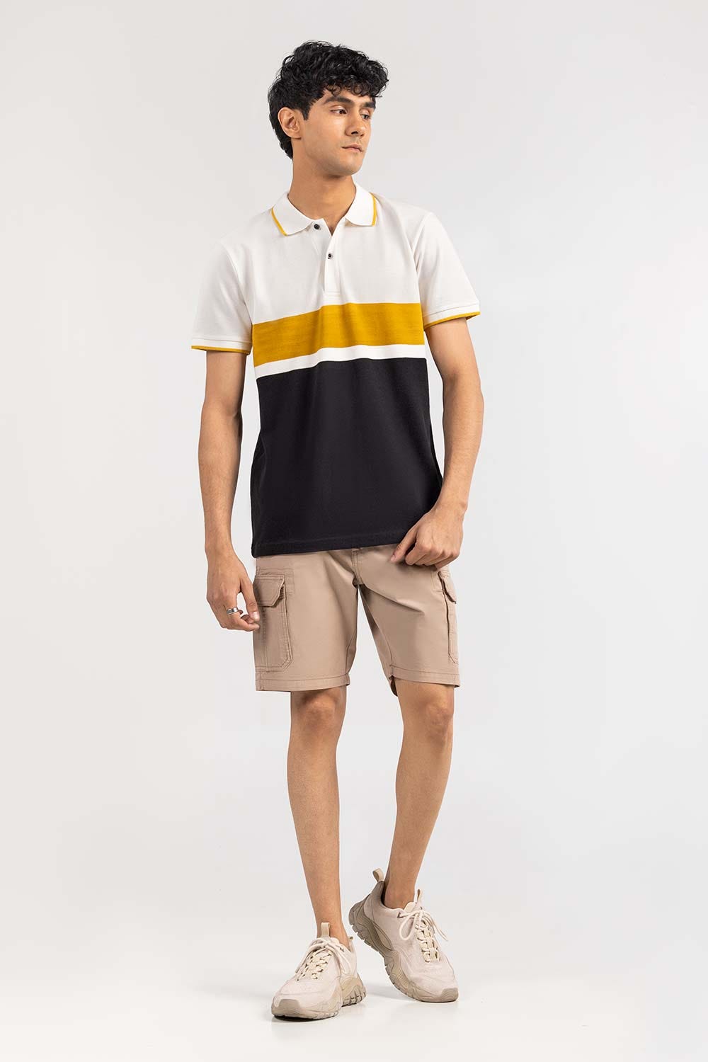 White Yarn Dyed Polo PKP-YD-D74