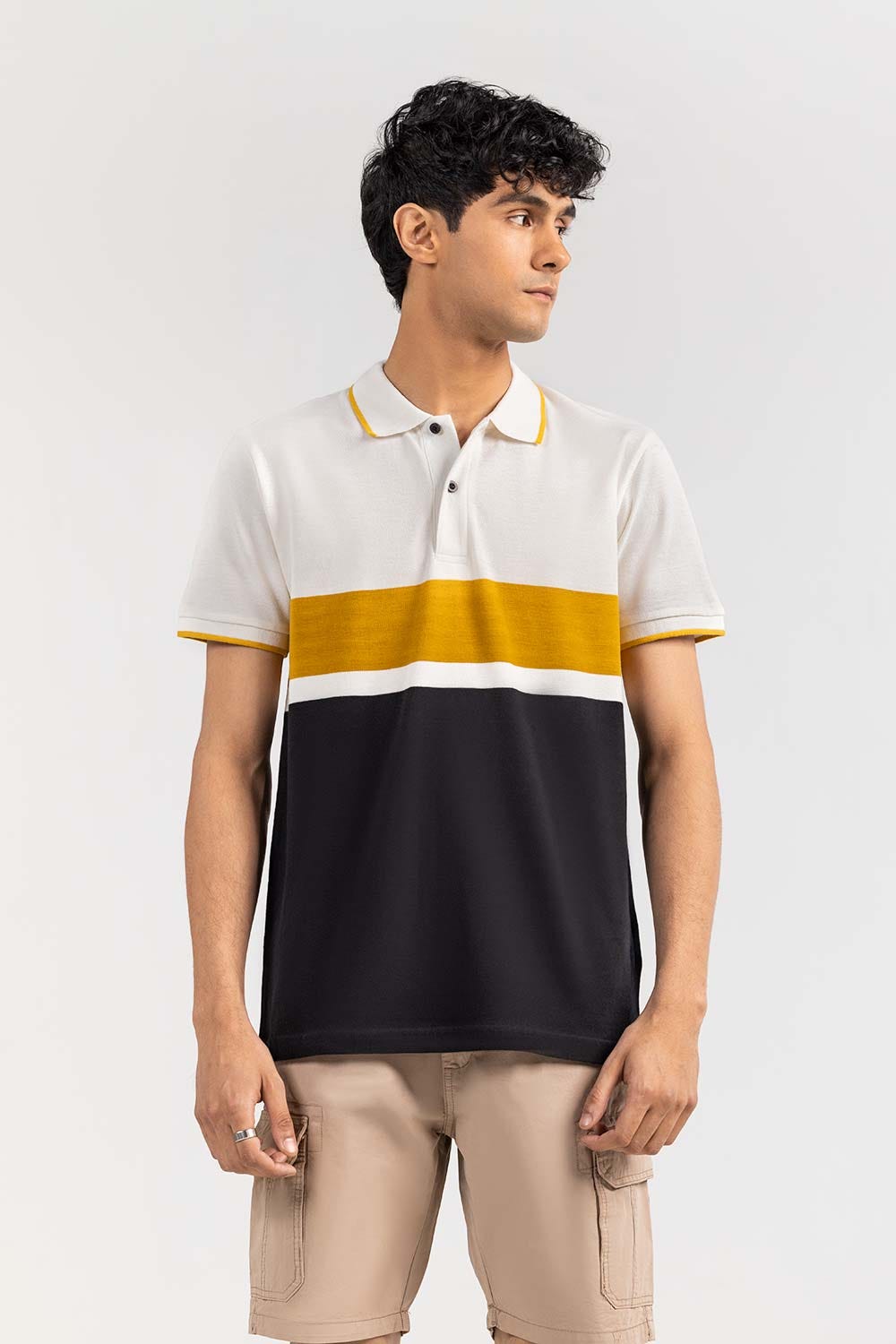 White Yarn Dyed Polo PKP-YD-D74
