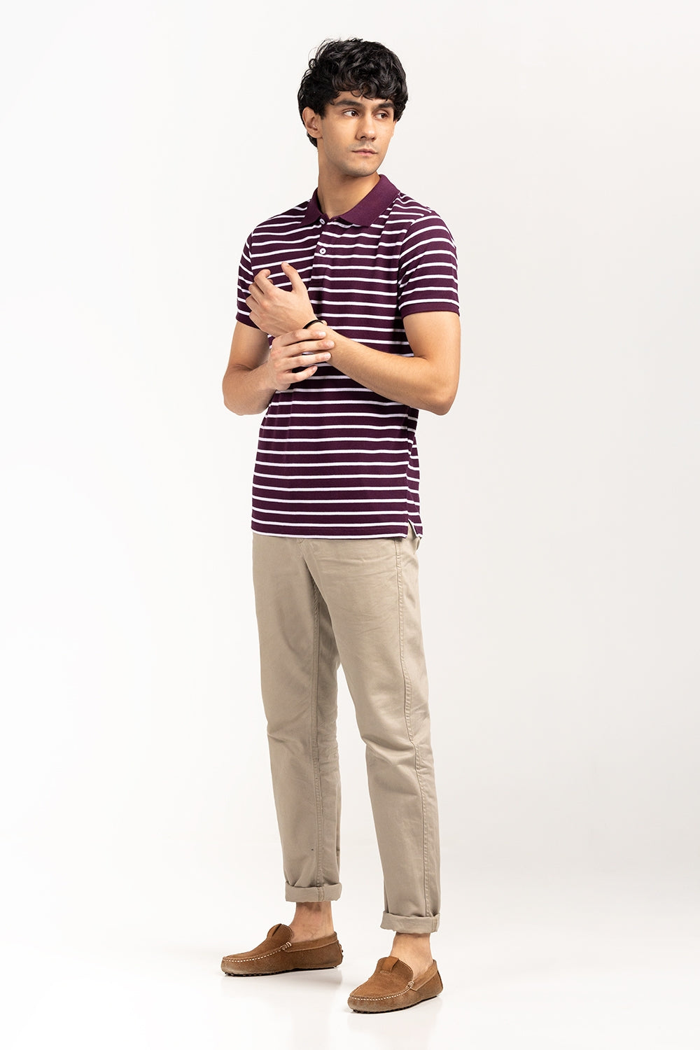 Plum-White Polo PKP-YD-D66