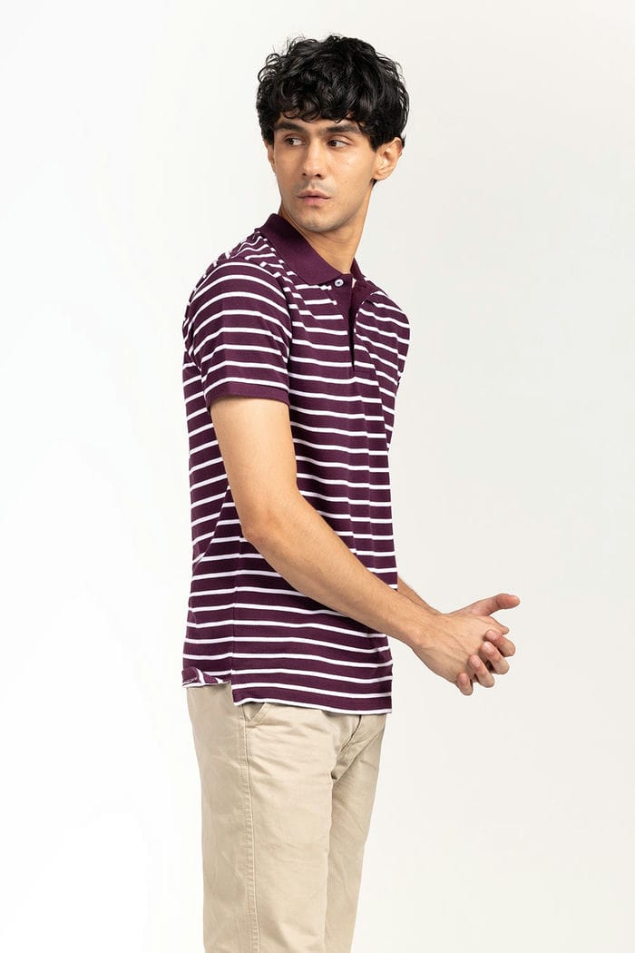 Plum-White Polo PKP-YD-D66