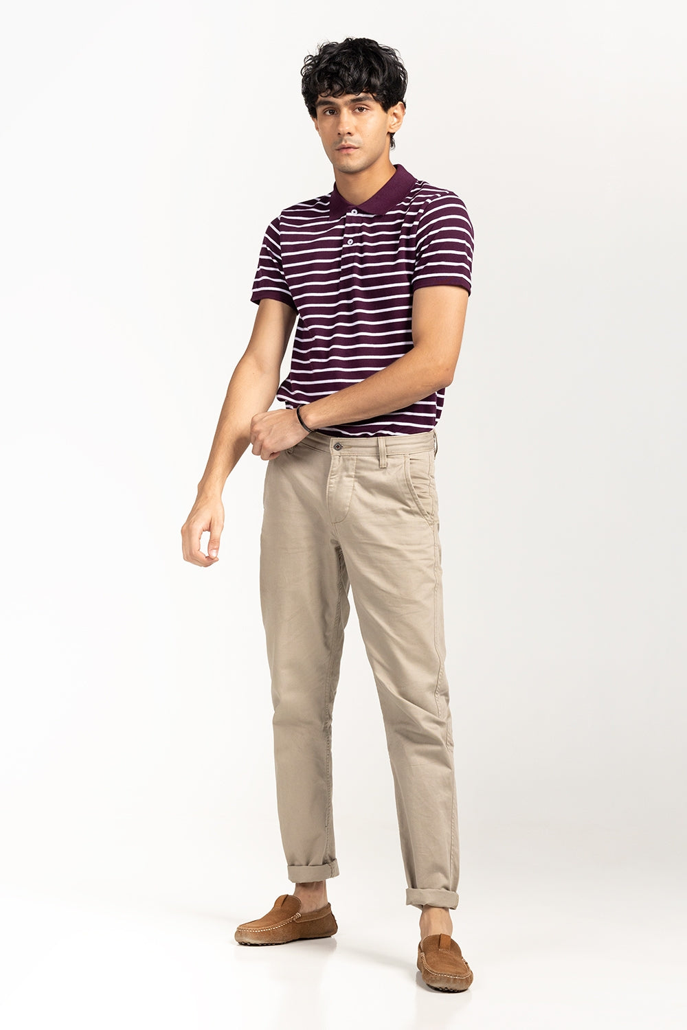 Plum-White Polo PKP-YD-D66