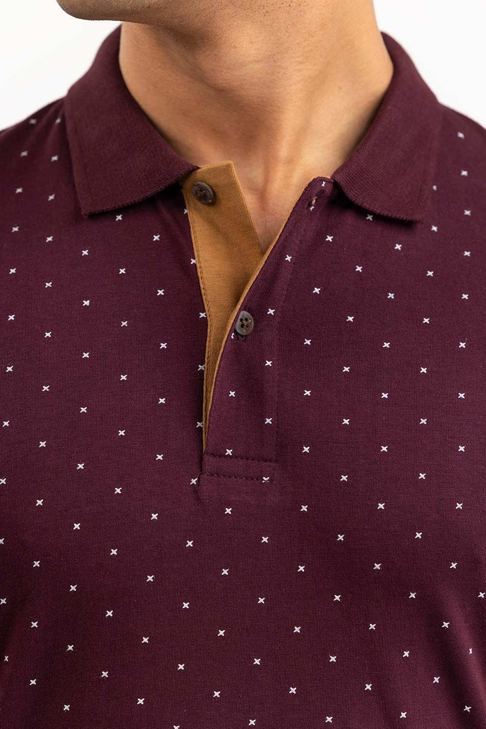 Plum Printed Polo SJP-PRINT-D08