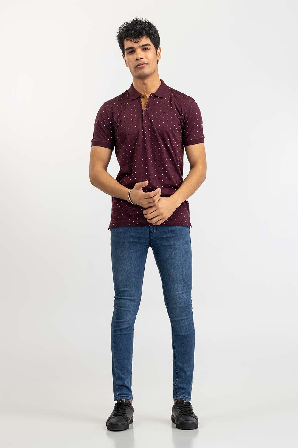 Plum Printed Polo SJP-PRINT-D08