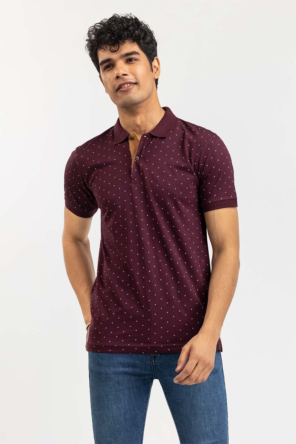 Plum Printed Polo SJP-PRINT-D08