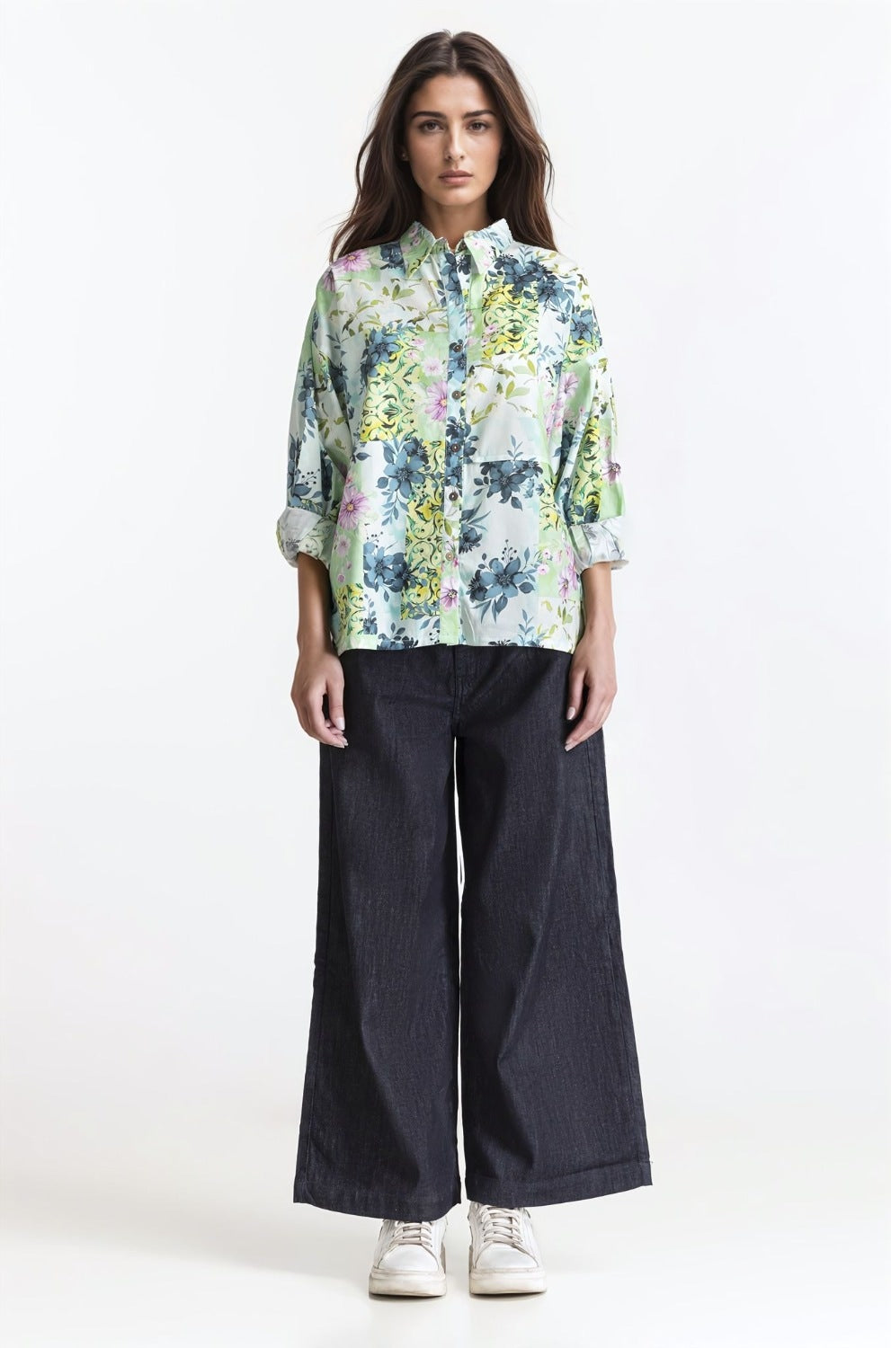 Printed-Collar Button Down Shirt WM-CS-SS24-028