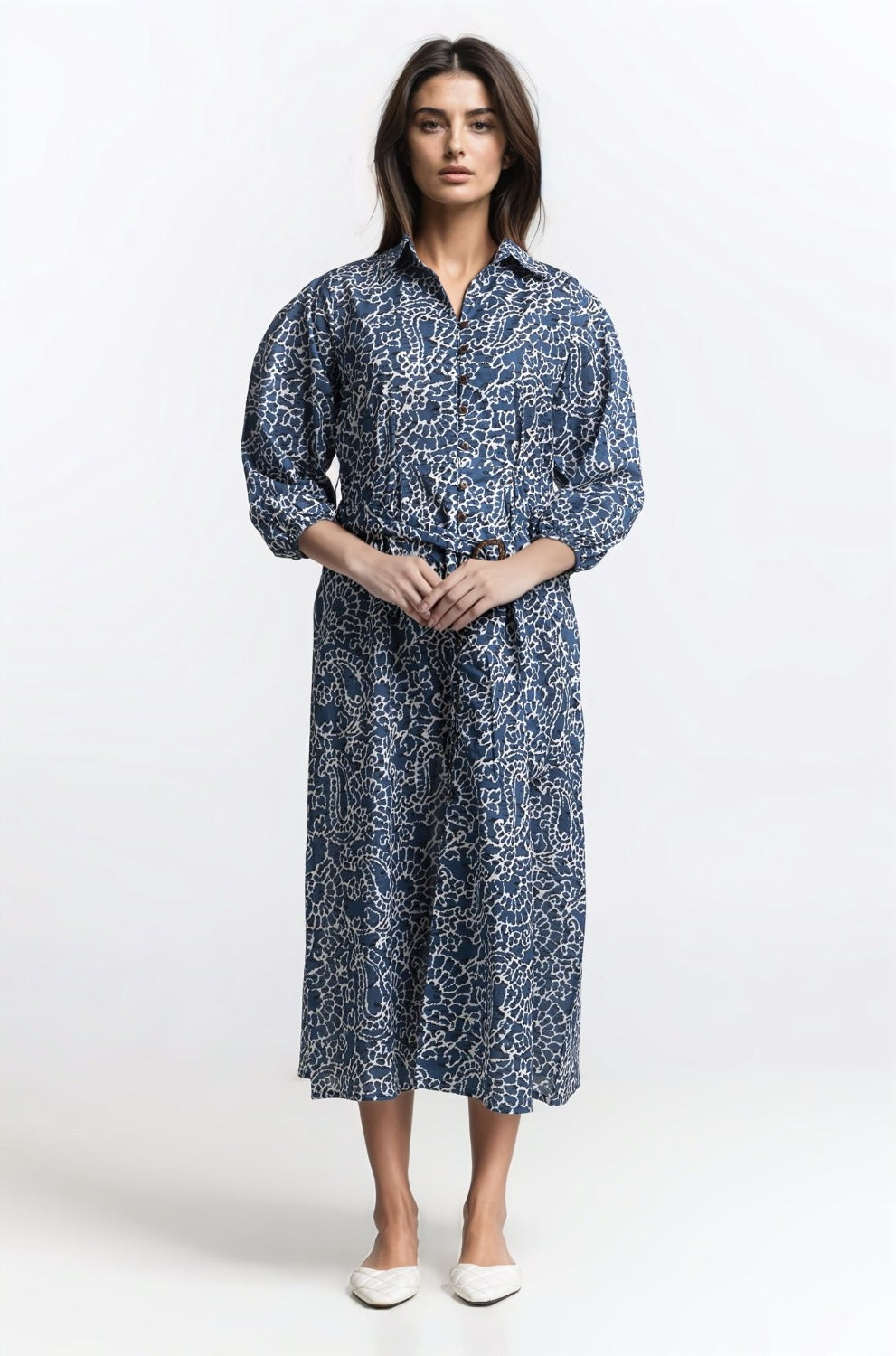 Printed Collar Dress WM-DRS-SS24-024