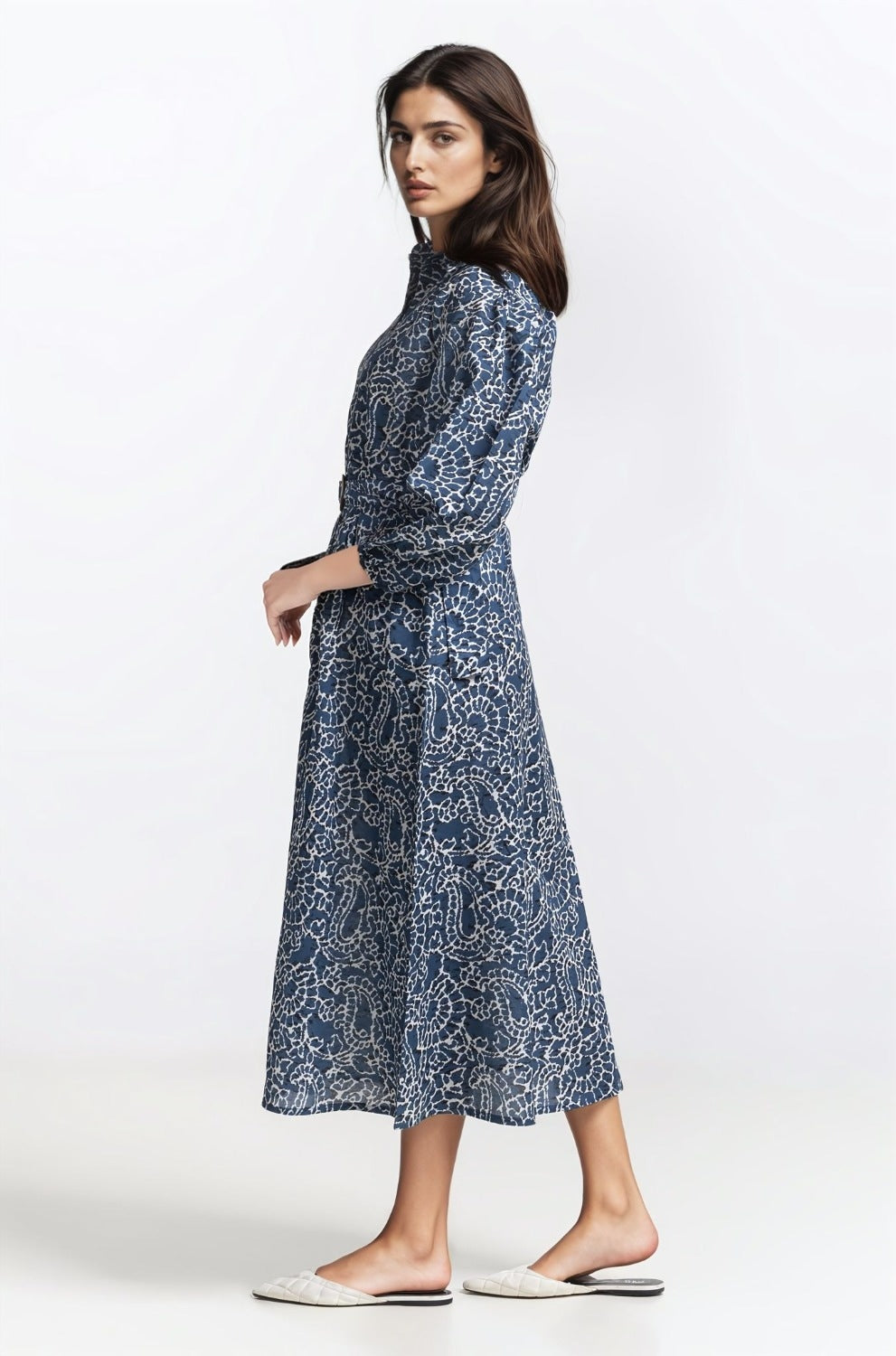 Printed Collar Dress WM-DRS-SS24-024