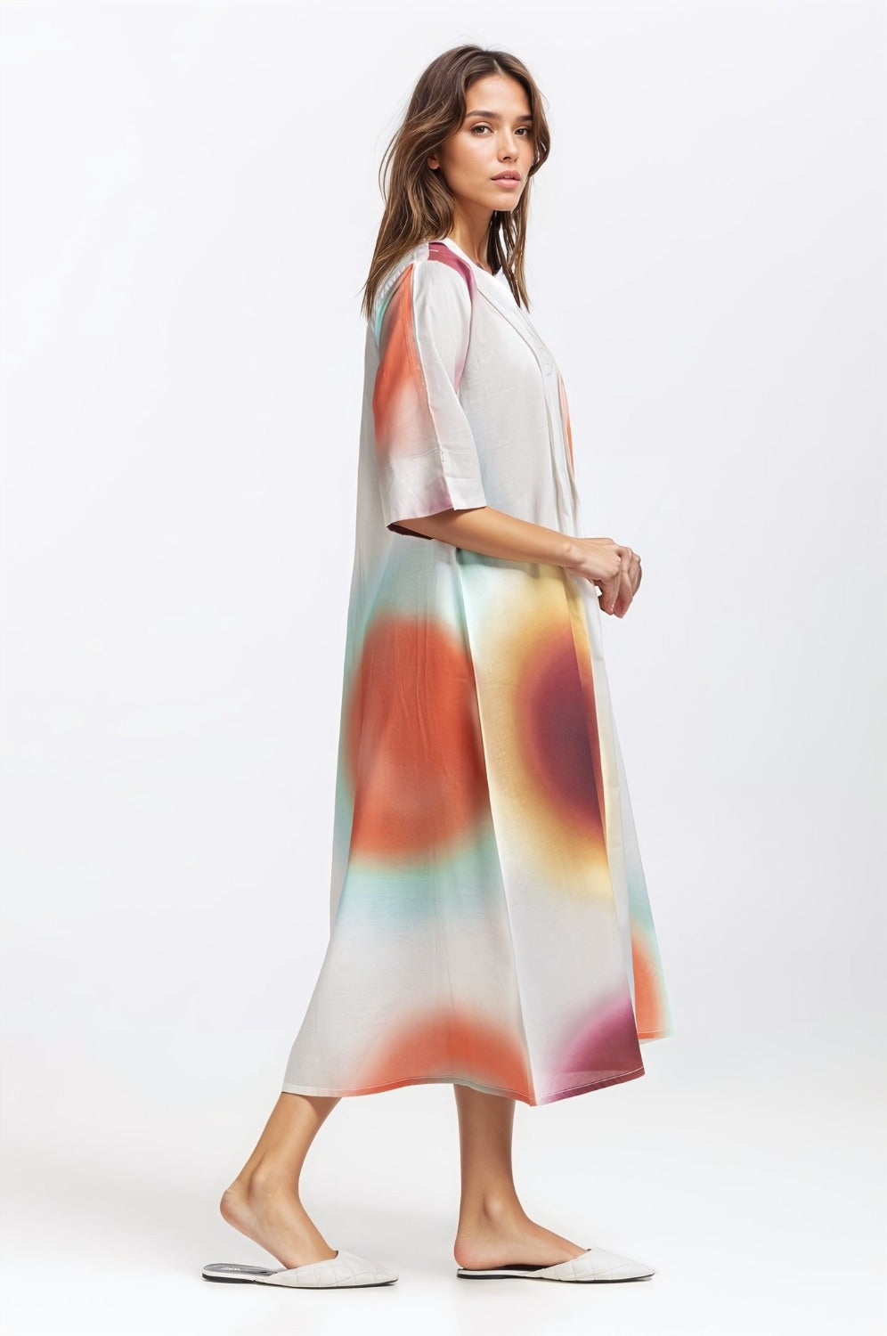 Printed V-Neck Dress WM-DRS-SS24-045