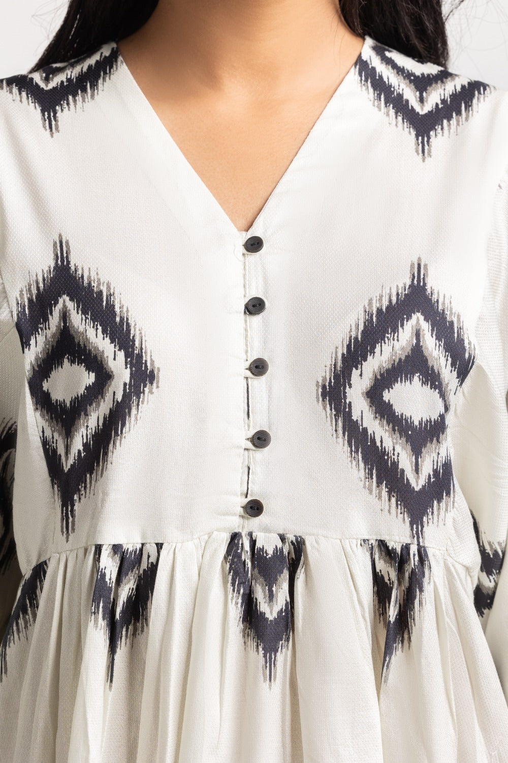 Printed V Neck Dress WM-DRS-SS24-022