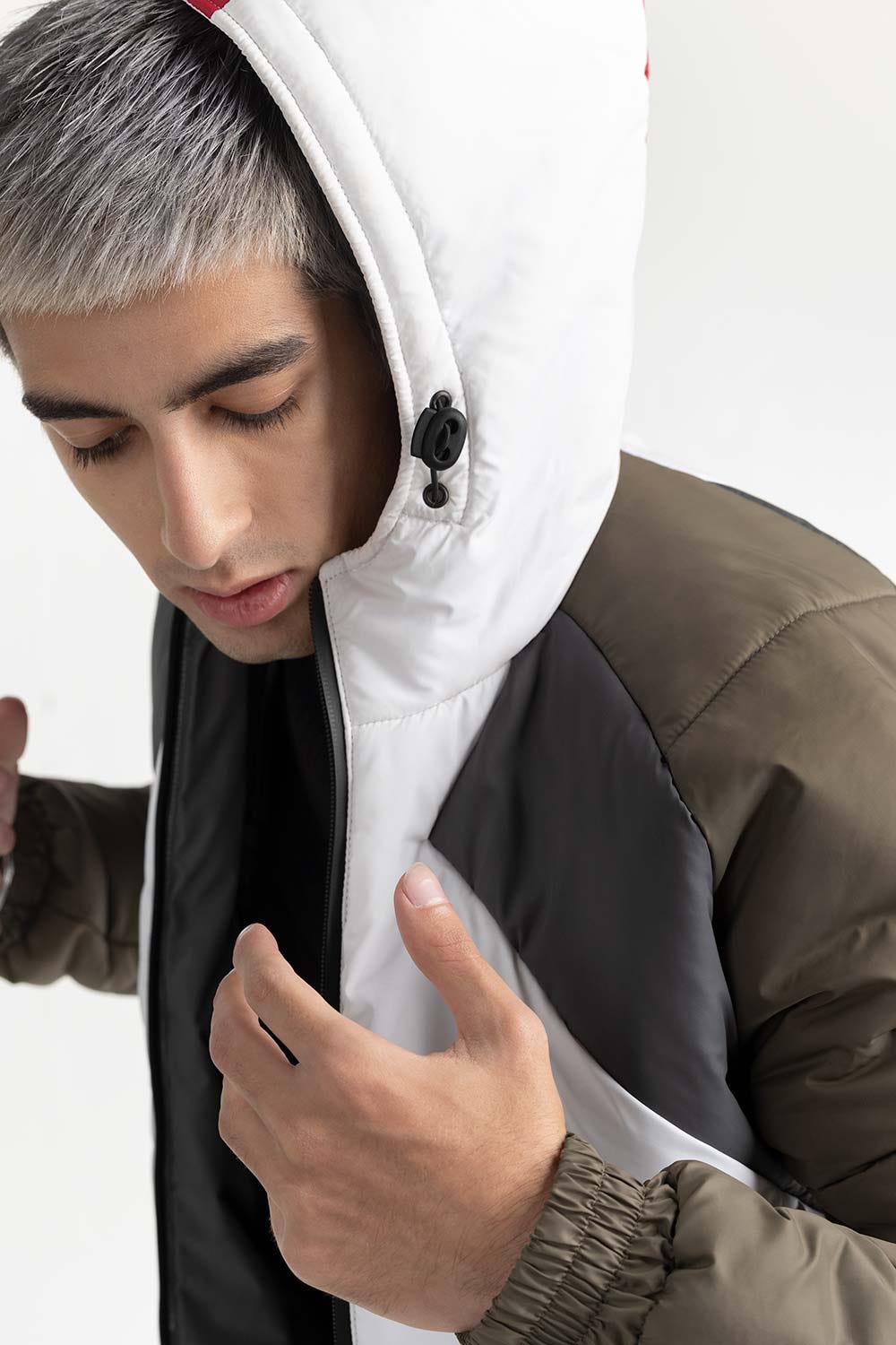 Colour Block Puffer Jacket 224-110-025