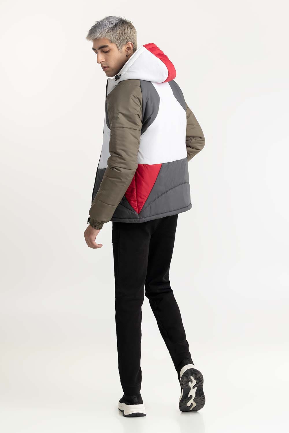 Colour Block Puffer Jacket 224-110-025