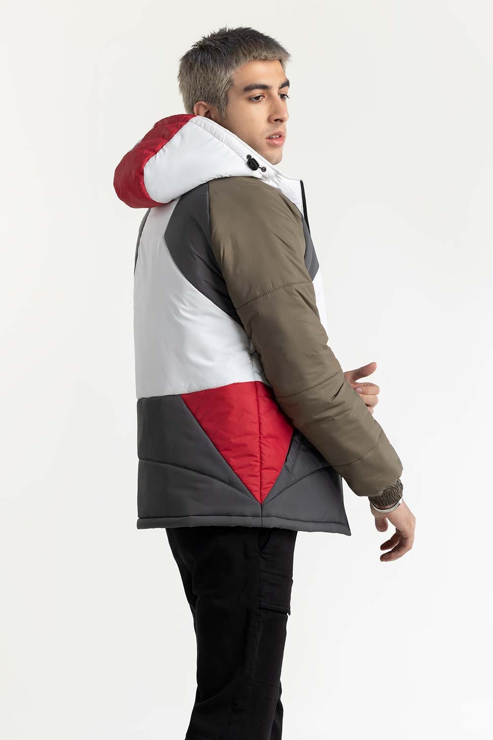 Colour Block Puffer Jacket 224-110-025