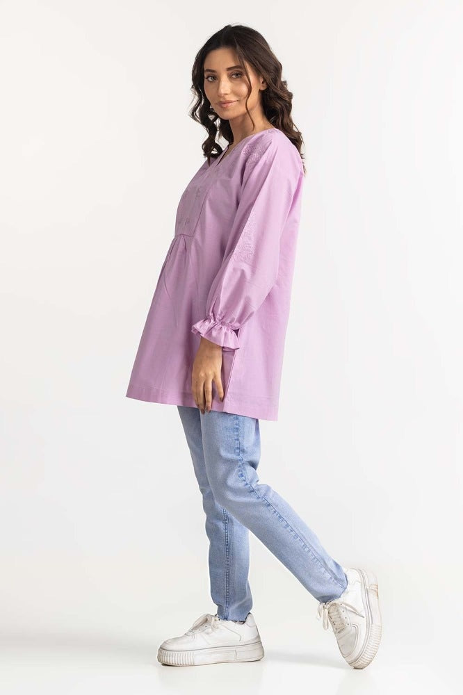 Purple Basic Blouse 231-217-045
