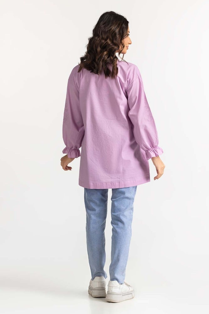 Purple Basic Blouse 231-217-045