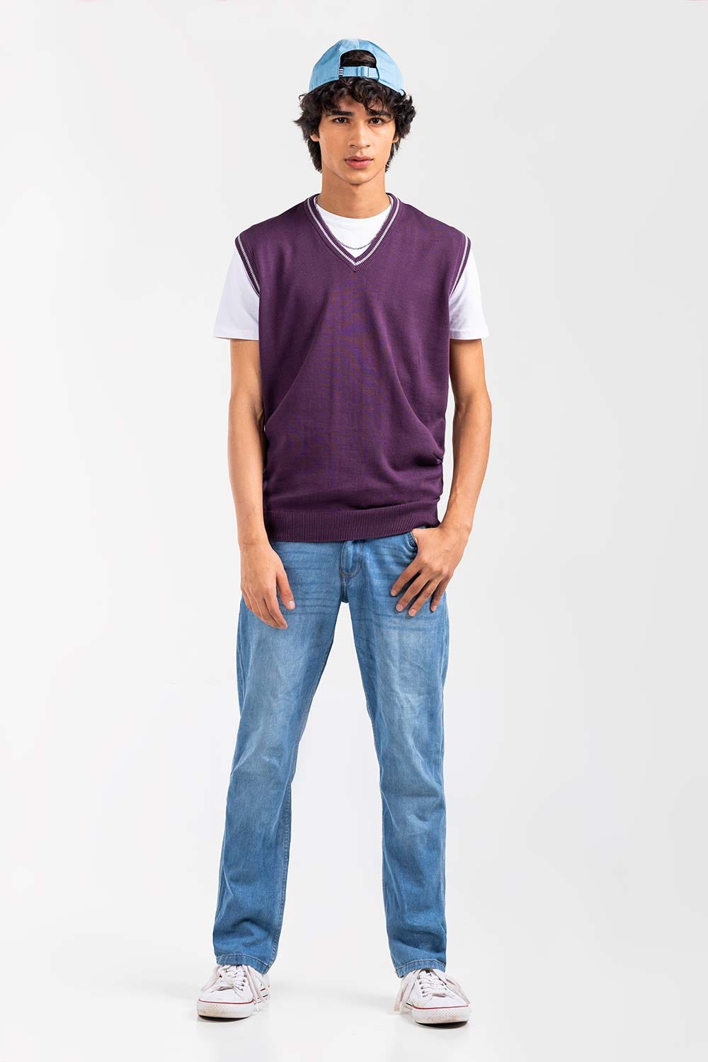 Purple Basic Sweater SL-SWT-D22-04