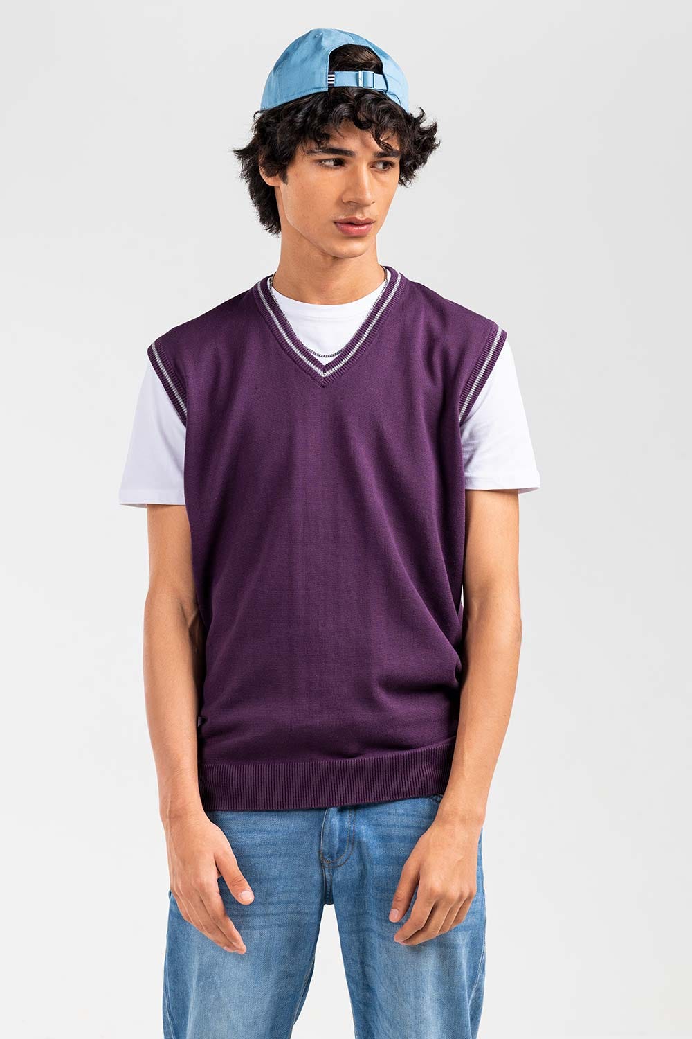 Purple Basic Sweater SL-SWT-D22-04