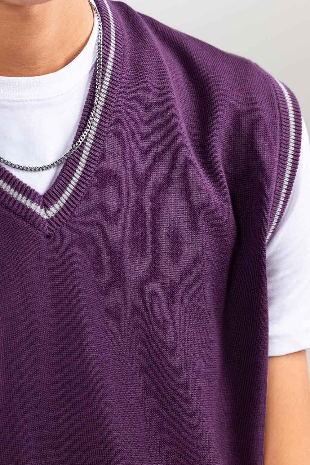 Purple Basic Sweater SL-SWT-D22-04