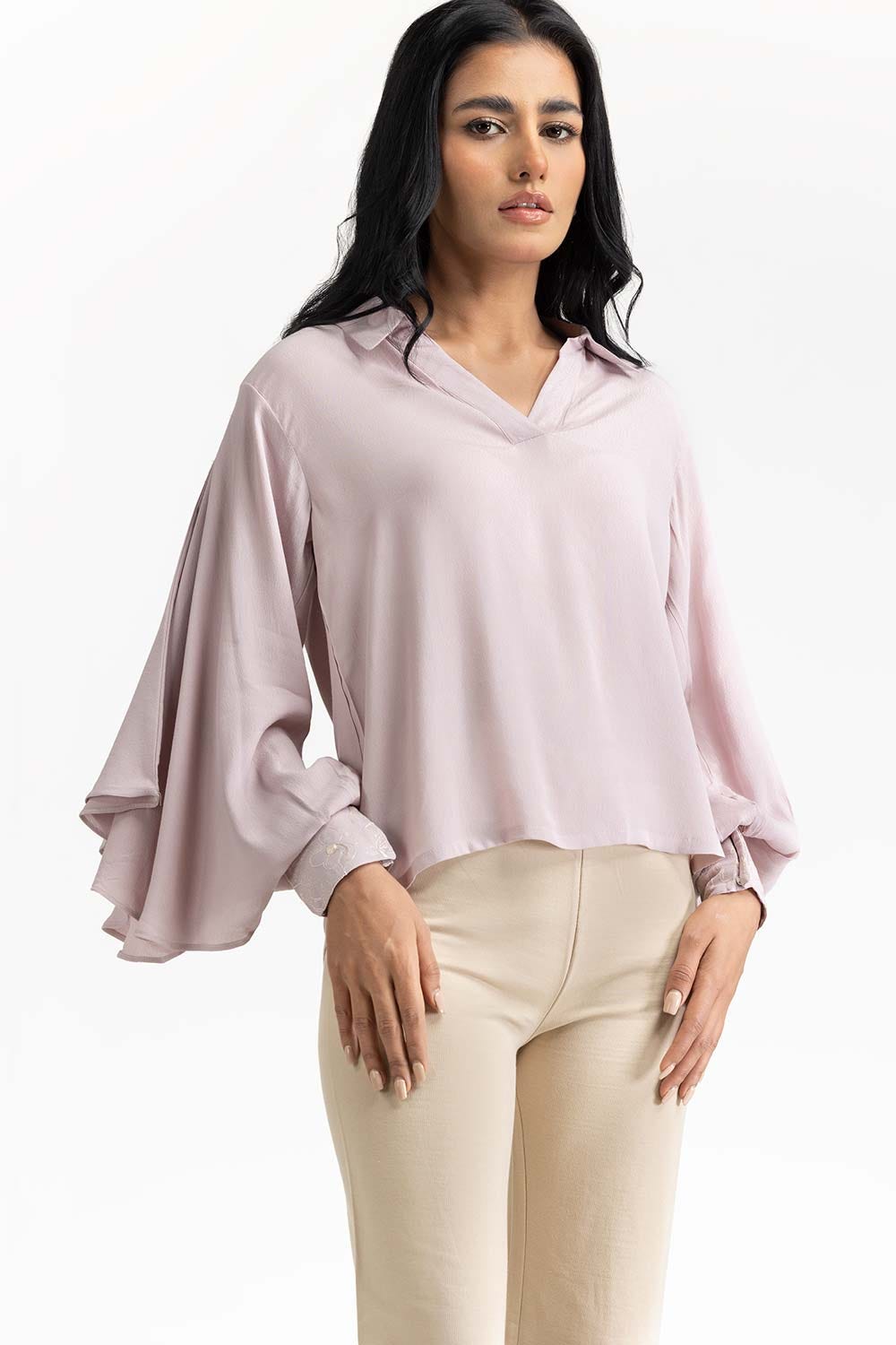 Purple Blended Casual Shirt 231-217-056